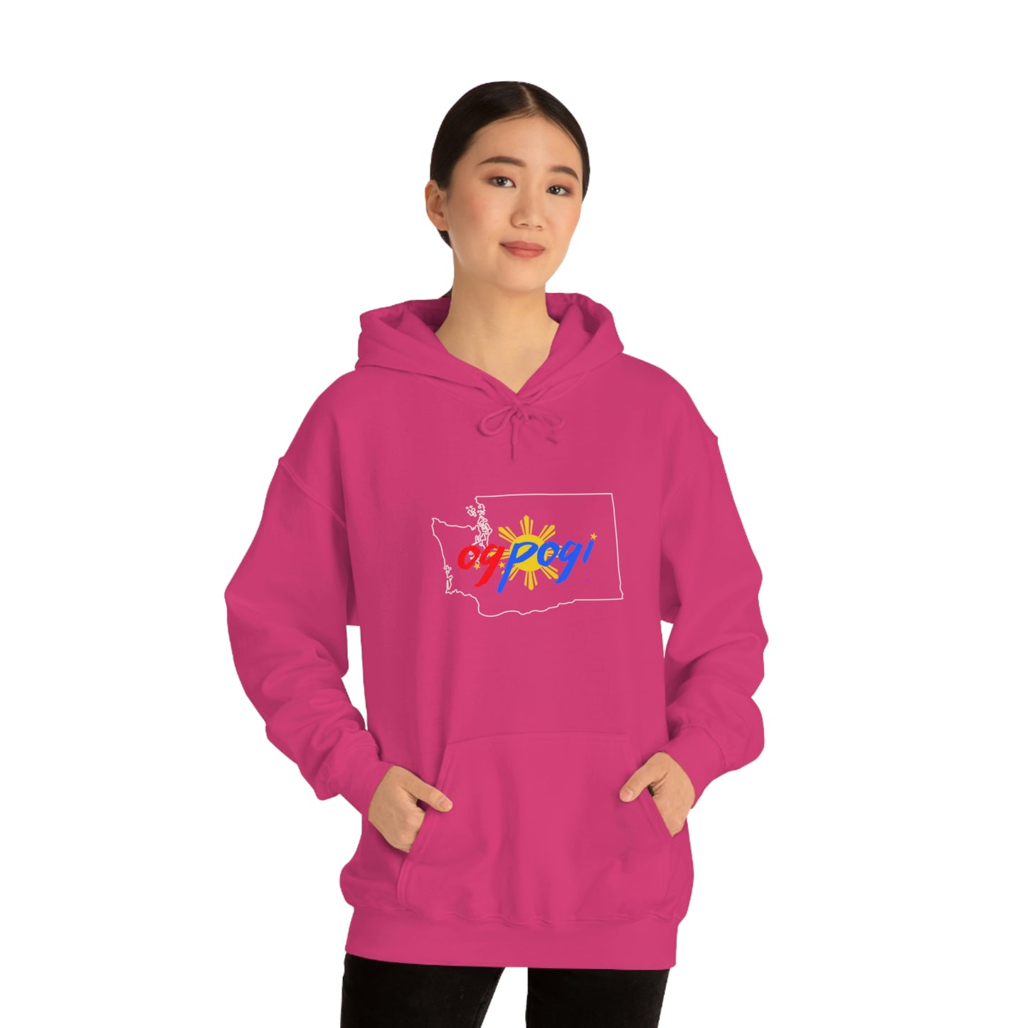 Washington OG Pogi (white border) - Unisex Heavy Blend Hooded Sweatshirt