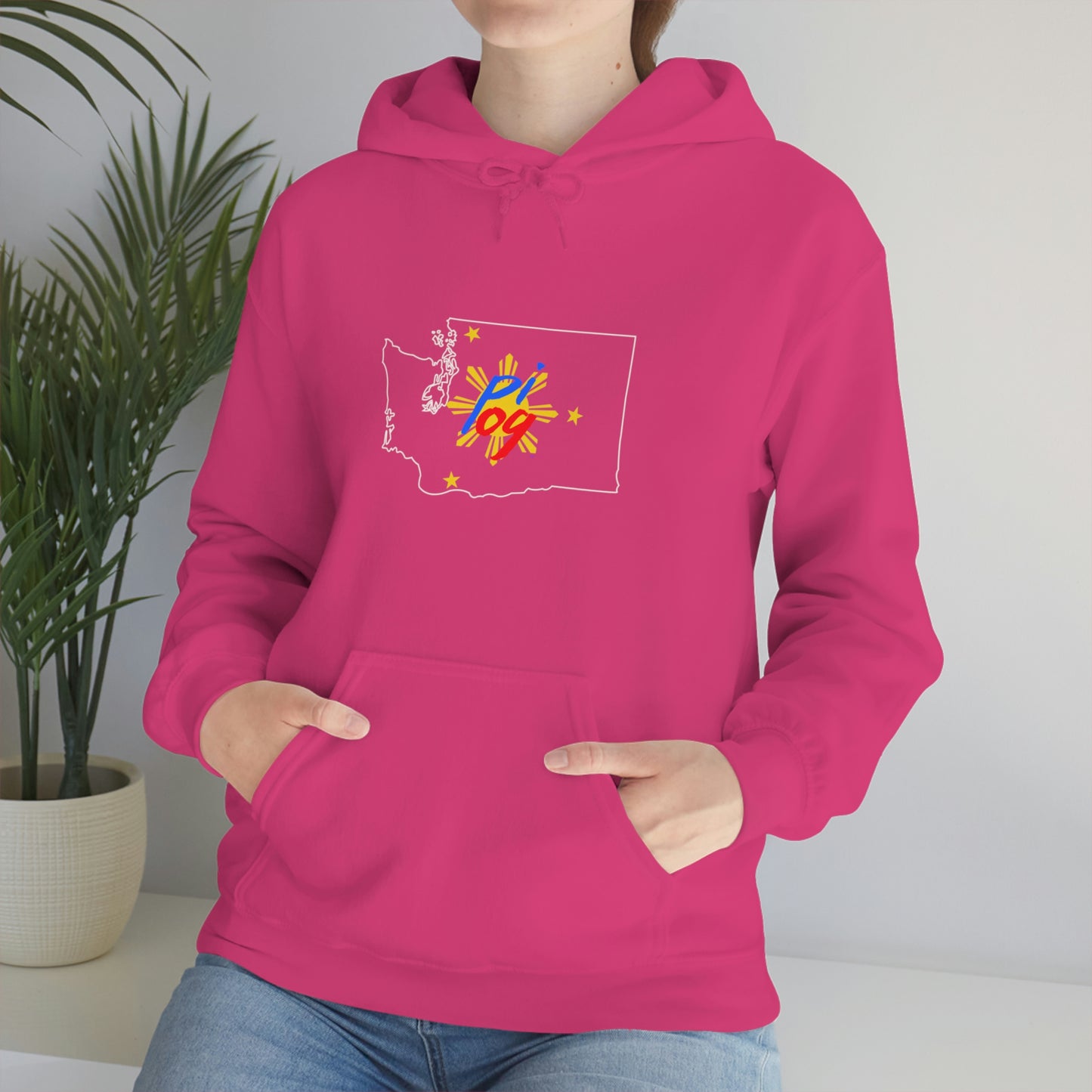 Washington PI OG (white border) - Unisex Heavy Blend Hooded Sweatshirt