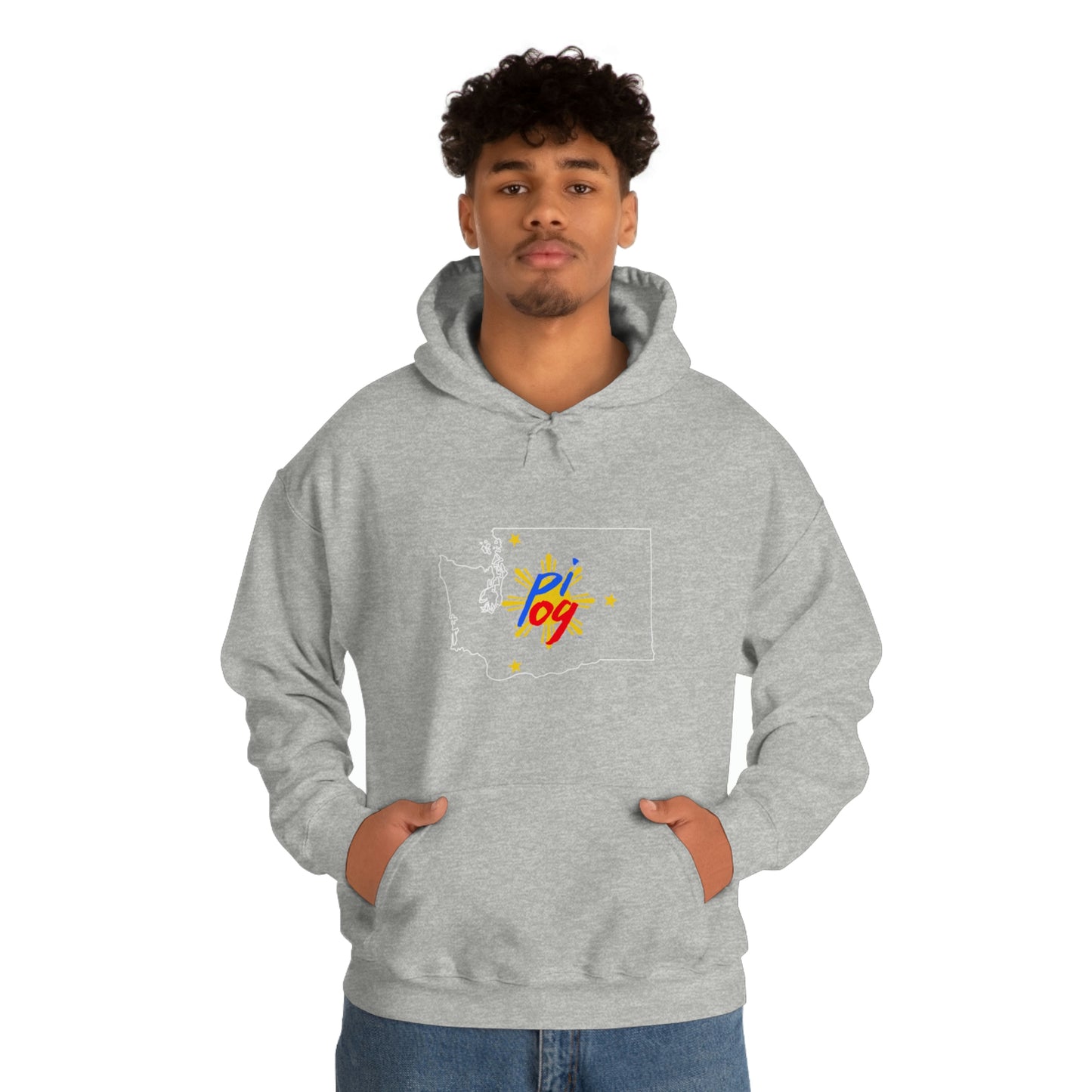 Washington PI OG (white border) - Unisex Heavy Blend Hooded Sweatshirt