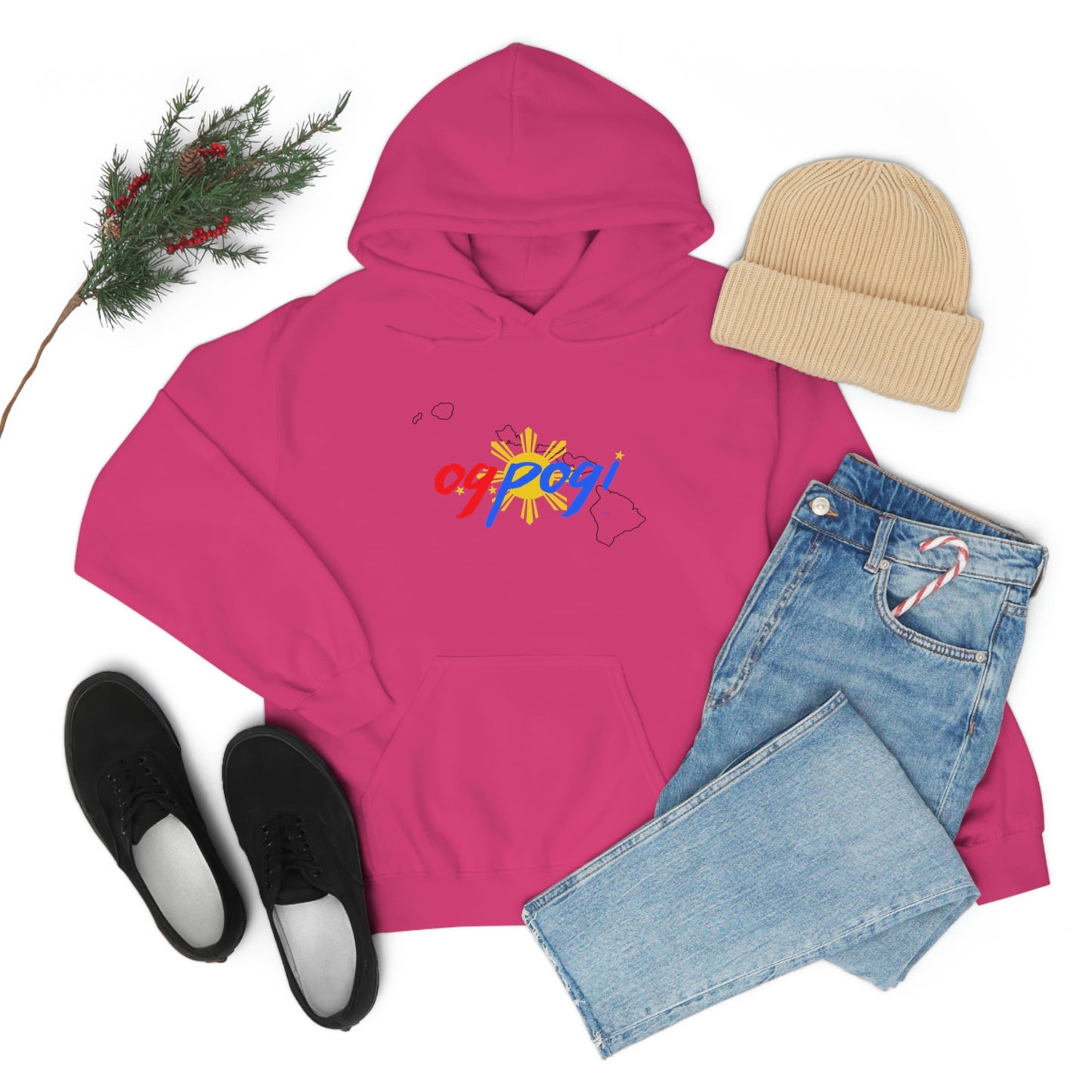 Hawaii OG Pogi (black border) - Unisex Heavy Blend Hooded Sweatshirt