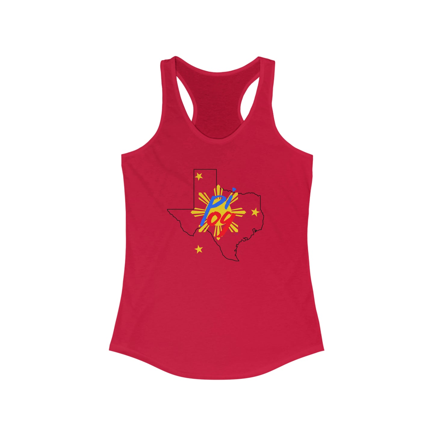 Texas PI OG (black border) - Women's Ideal Racerback Tank