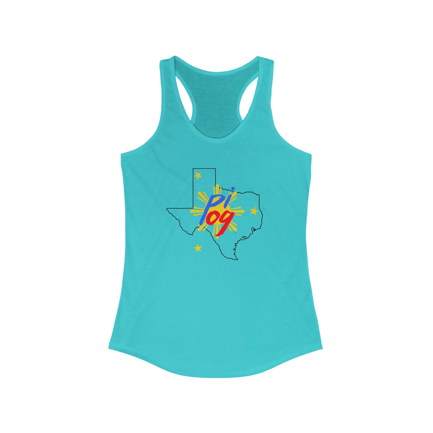 Texas PI OG (black border) - Women's Ideal Racerback Tank