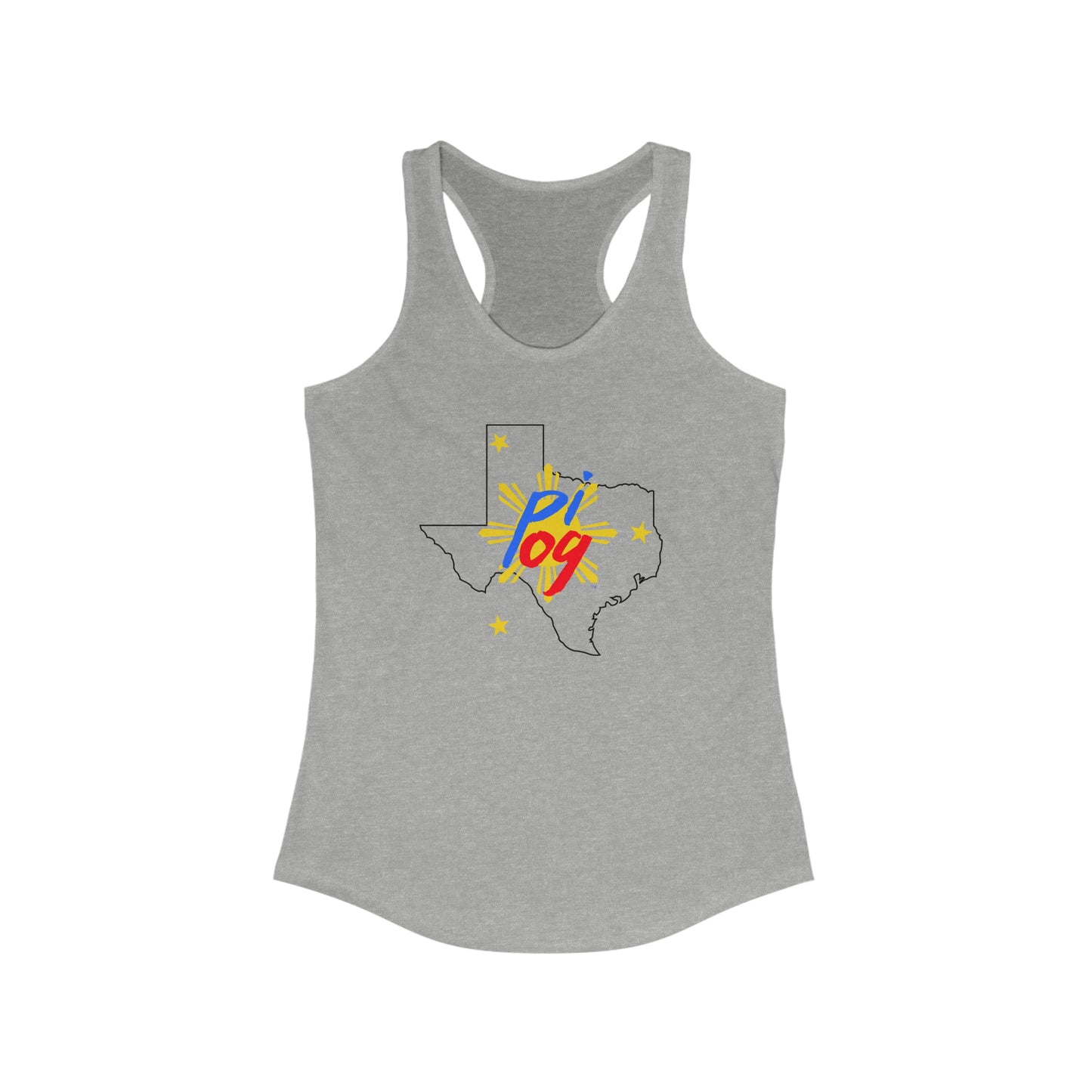 Texas PI OG (black border) - Women's Ideal Racerback Tank