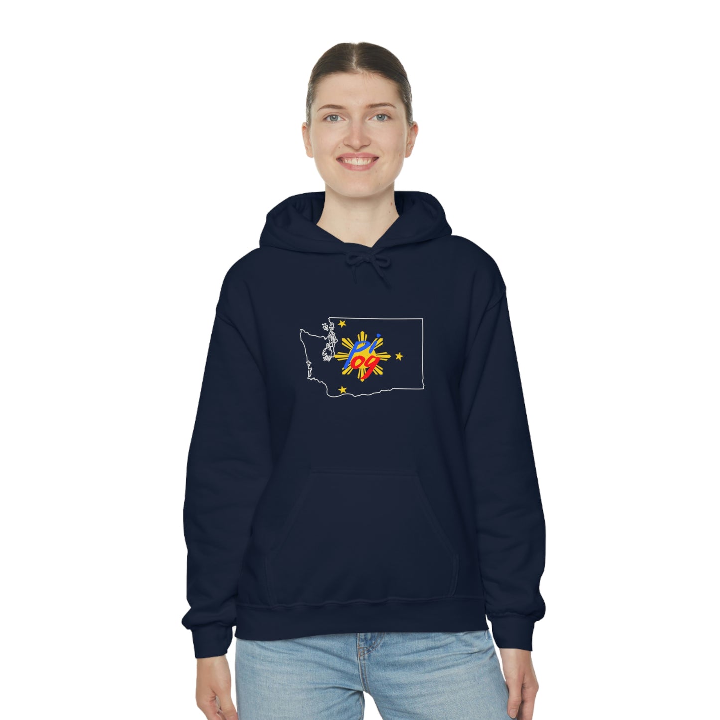 Washington PI OG (white border) - Unisex Heavy Blend Hooded Sweatshirt