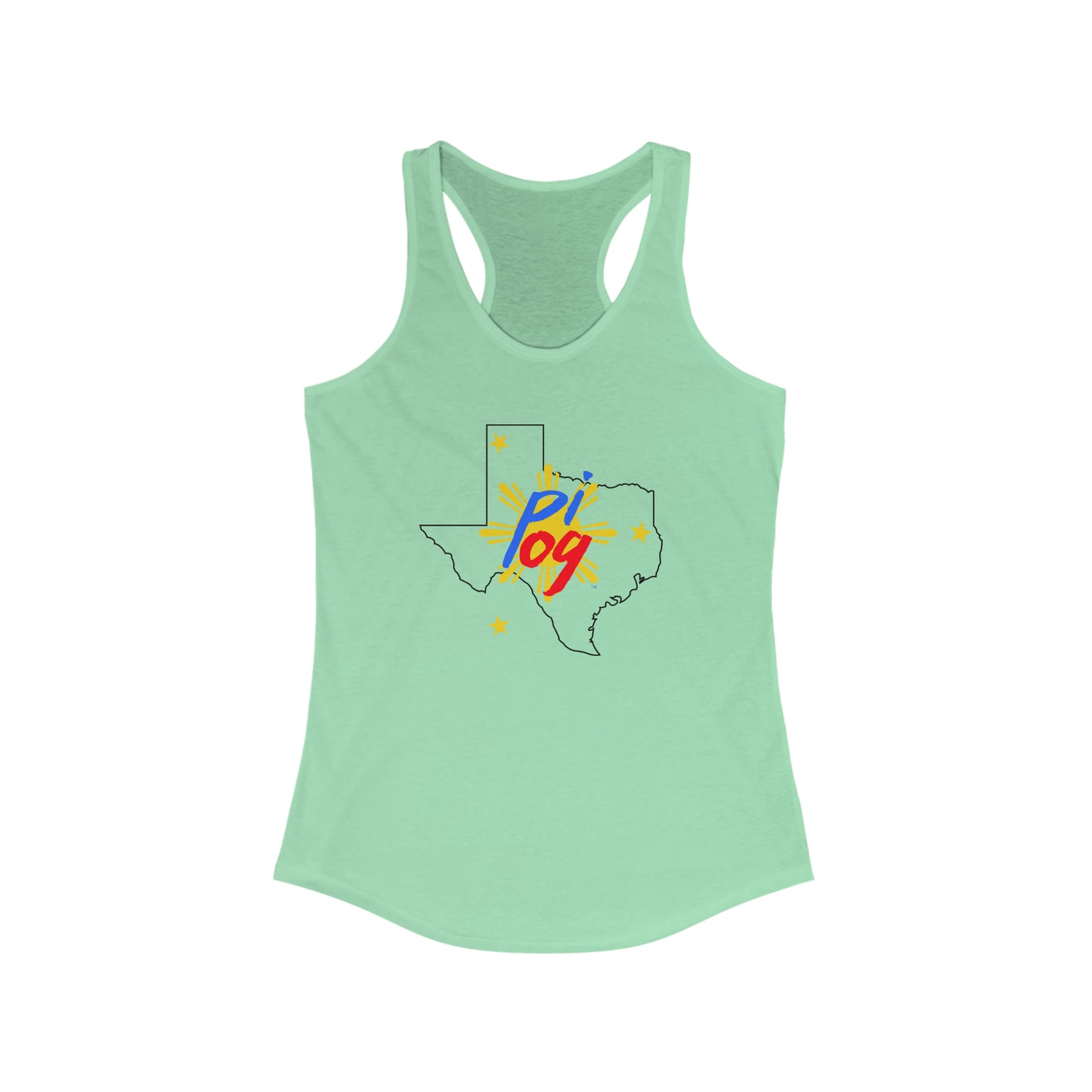 Texas PI OG (black border) - Women's Ideal Racerback Tank