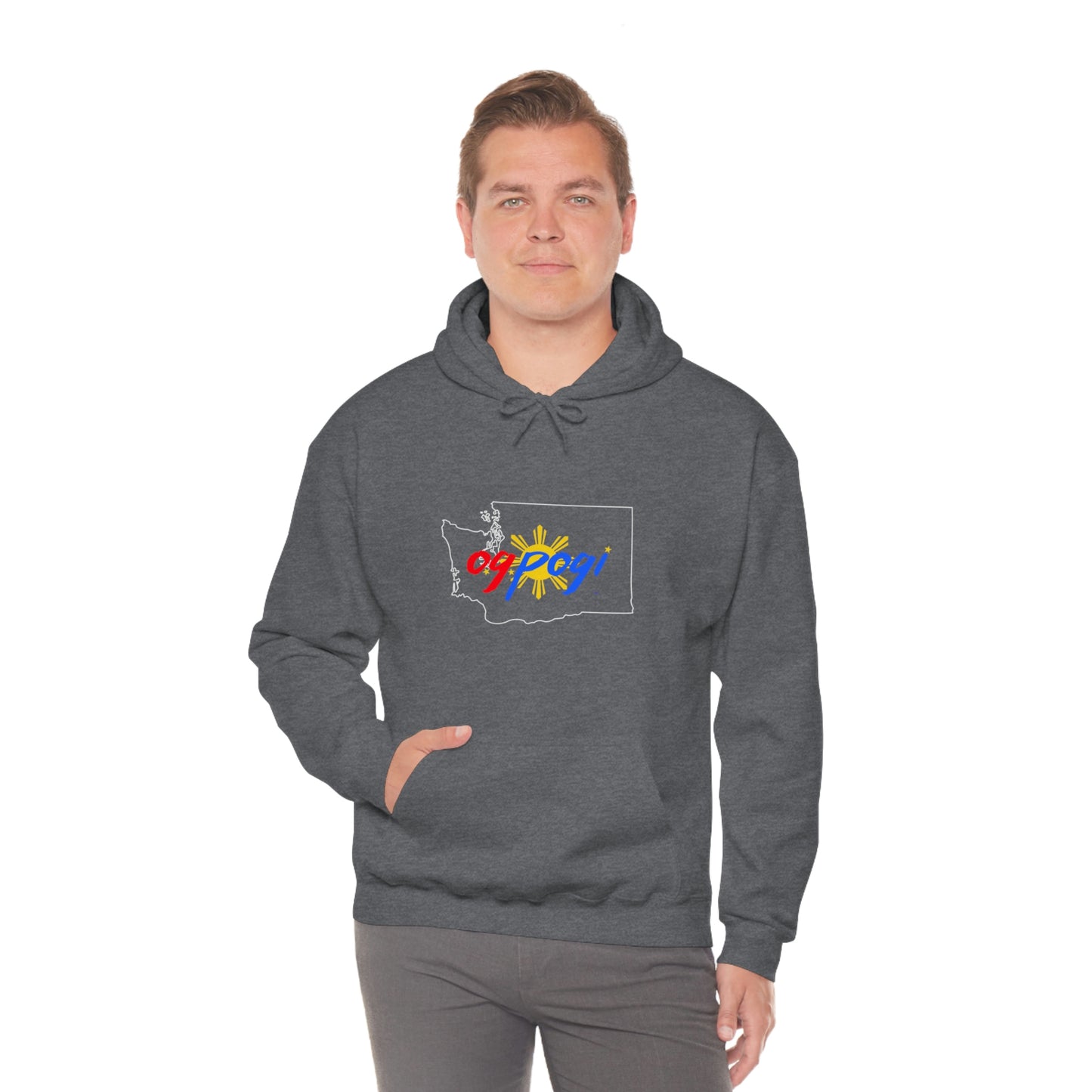 Washington OG Pogi (white border) - Unisex Heavy Blend Hooded Sweatshirt
