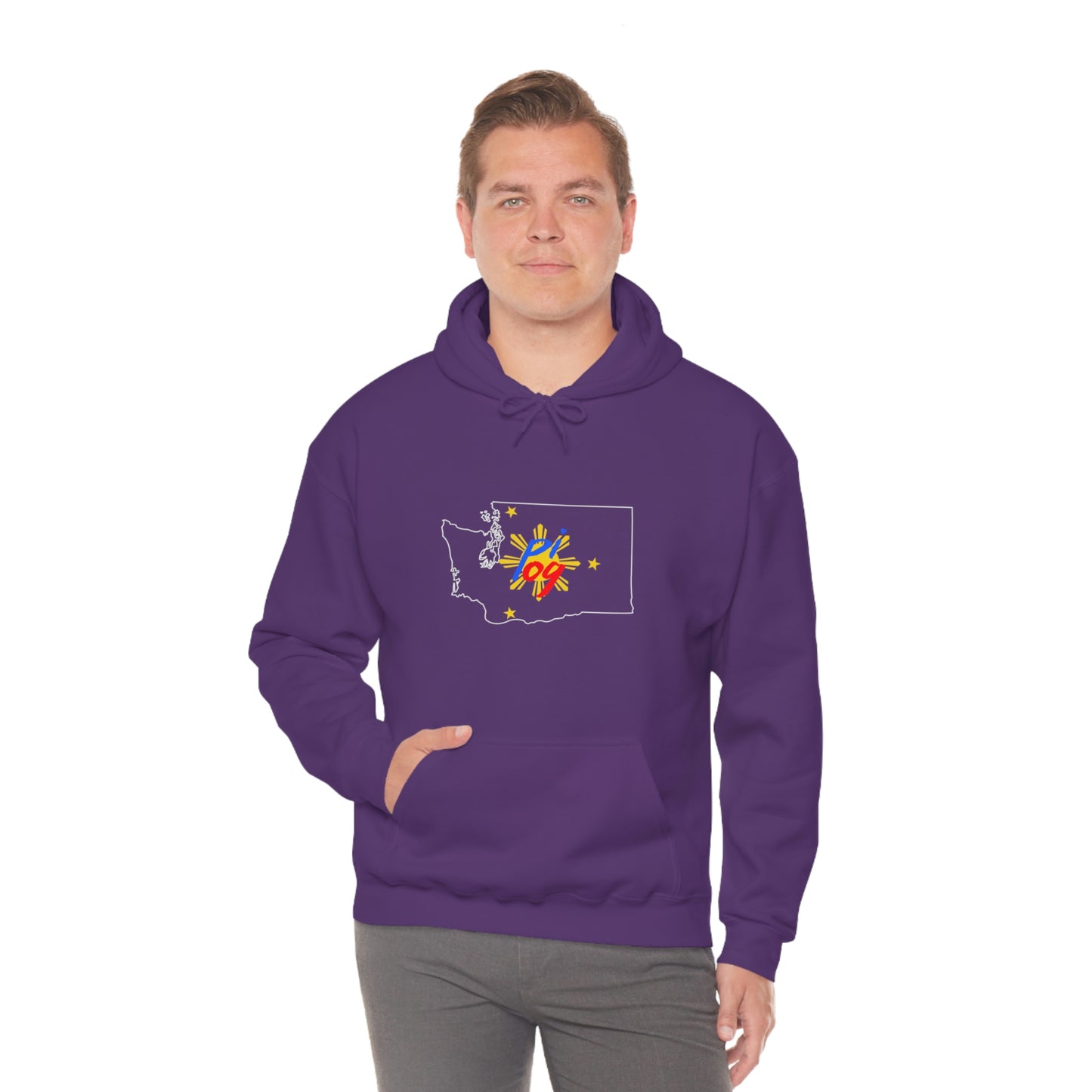 Washington PI OG (white border) - Unisex Heavy Blend Hooded Sweatshirt