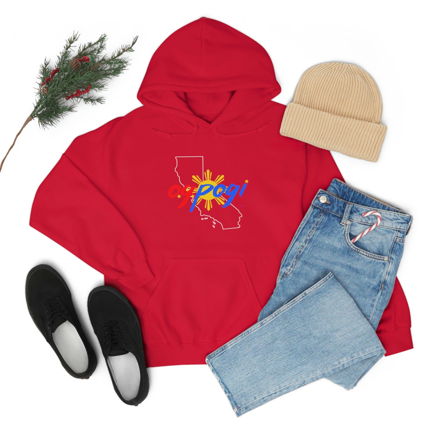 California OG Pogi (white border) - Unisex Heavy Blend Hooded Sweatshirt