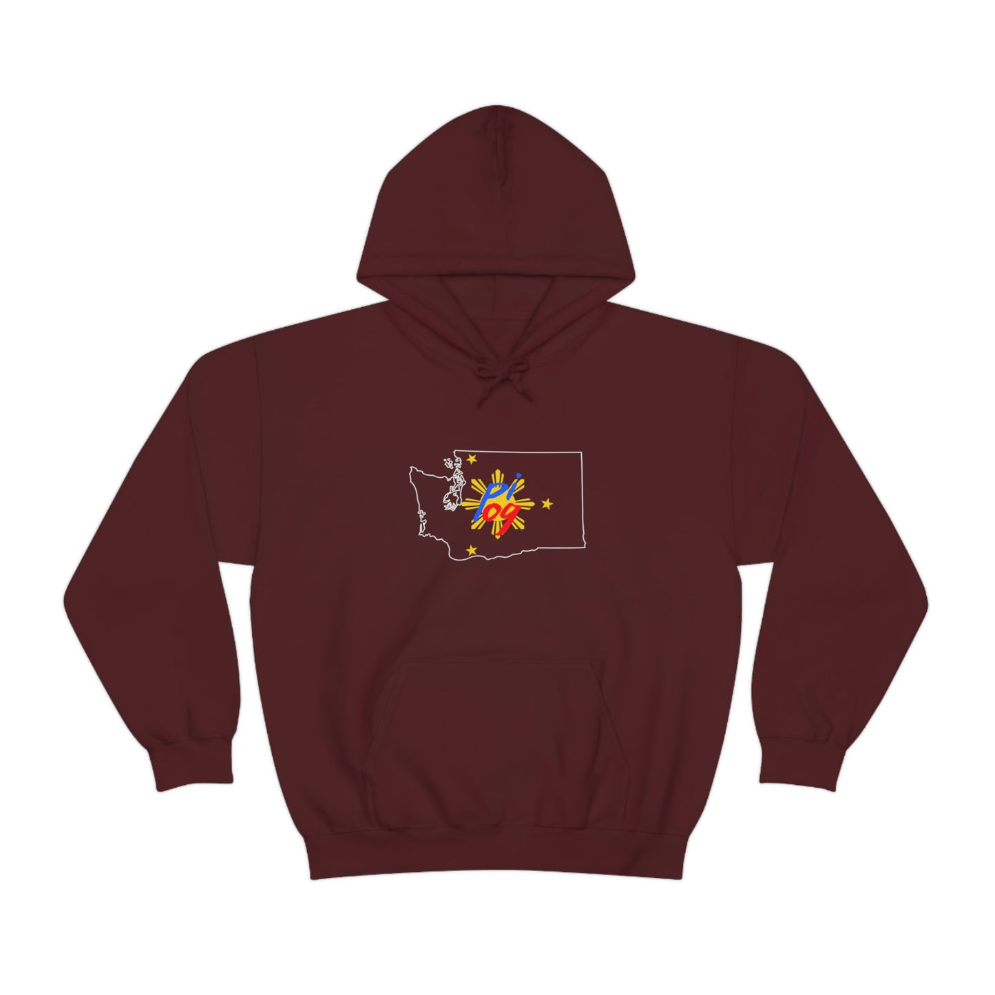 Washington PI OG (white border) - Unisex Heavy Blend Hooded Sweatshirt