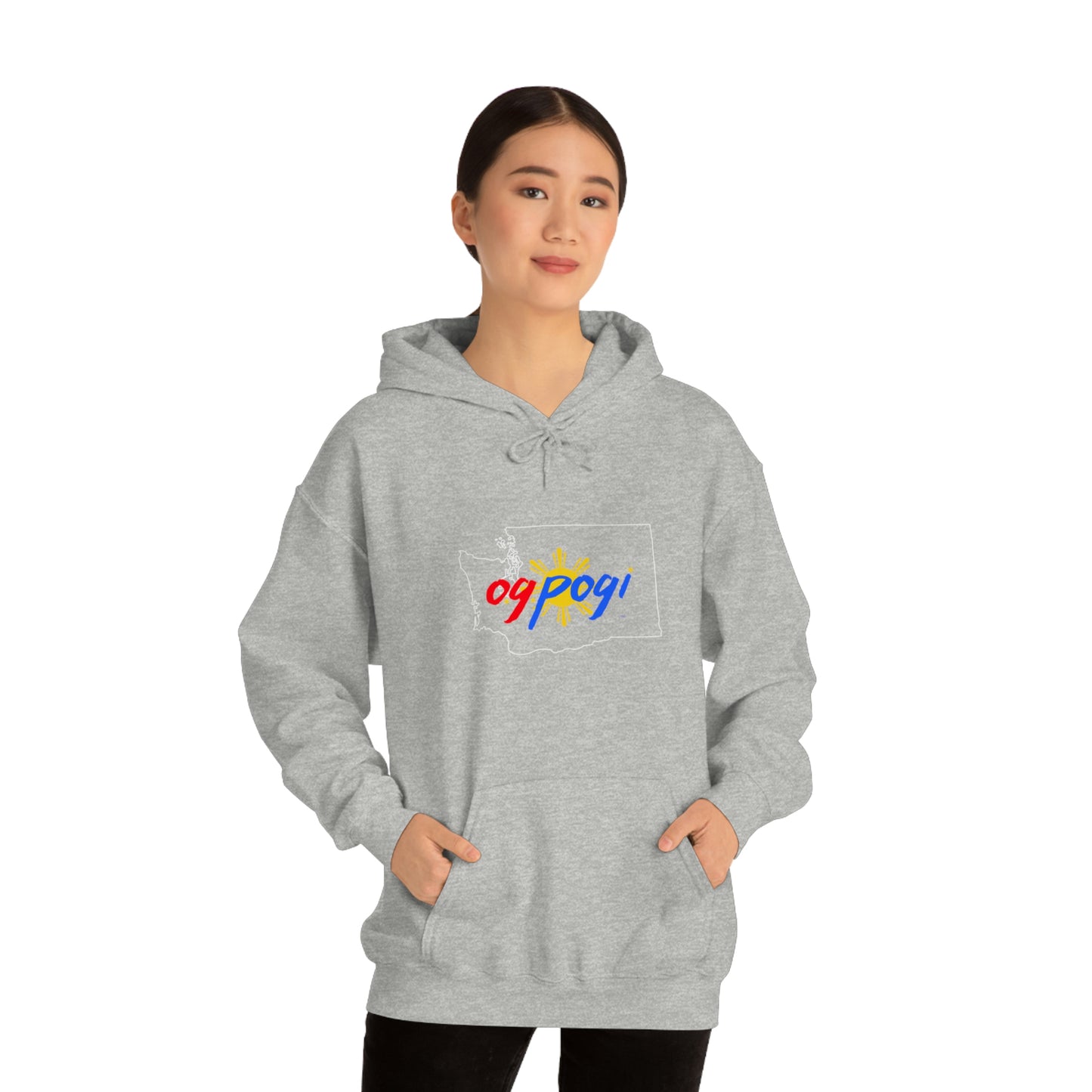 Washington OG Pogi (white border) - Unisex Heavy Blend Hooded Sweatshirt