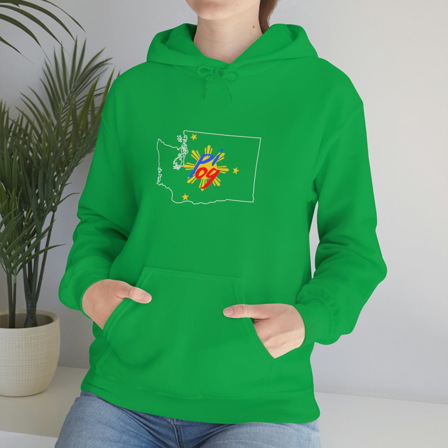 Washington PI OG (white border) - Unisex Heavy Blend Hooded Sweatshirt