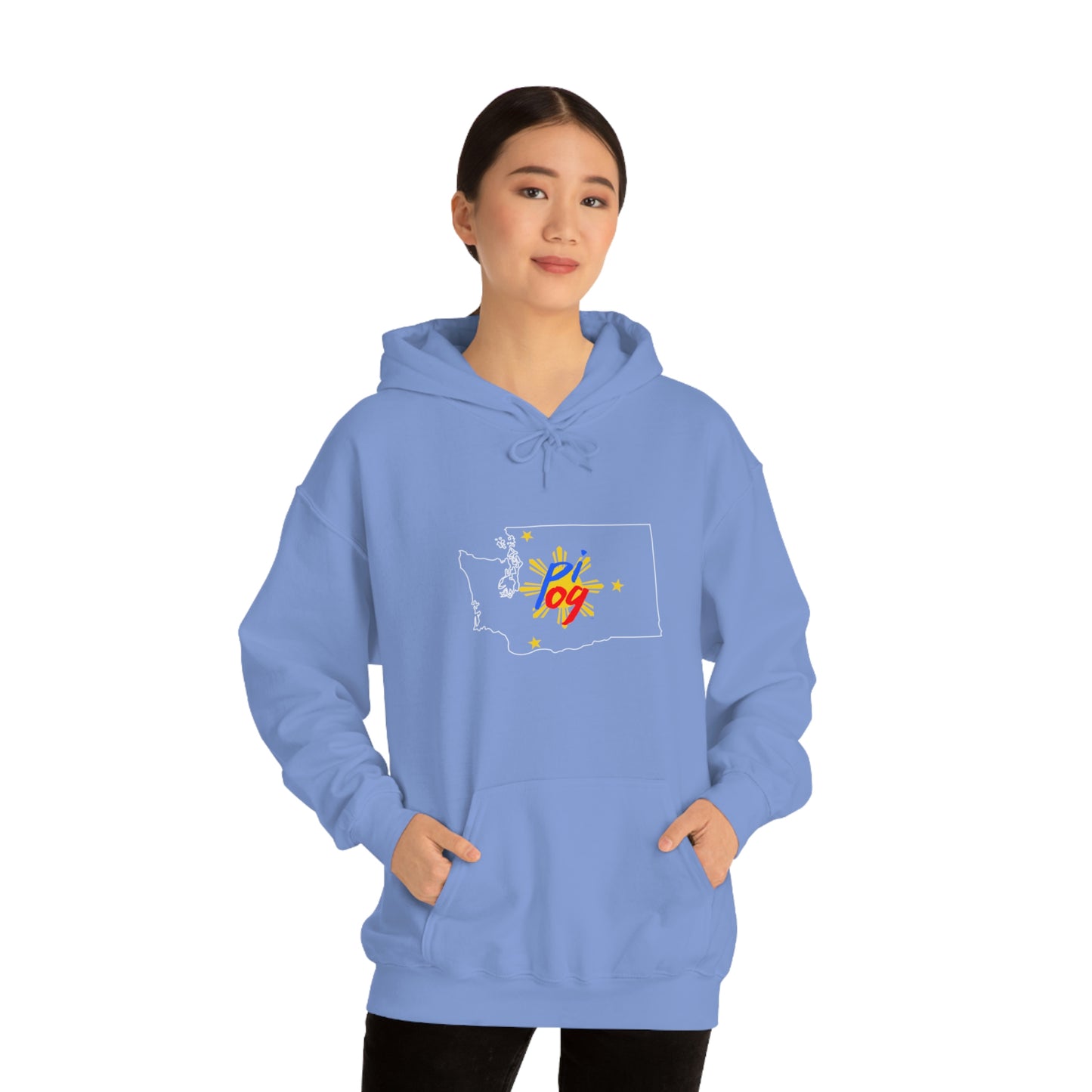 Washington PI OG (white border) - Unisex Heavy Blend Hooded Sweatshirt
