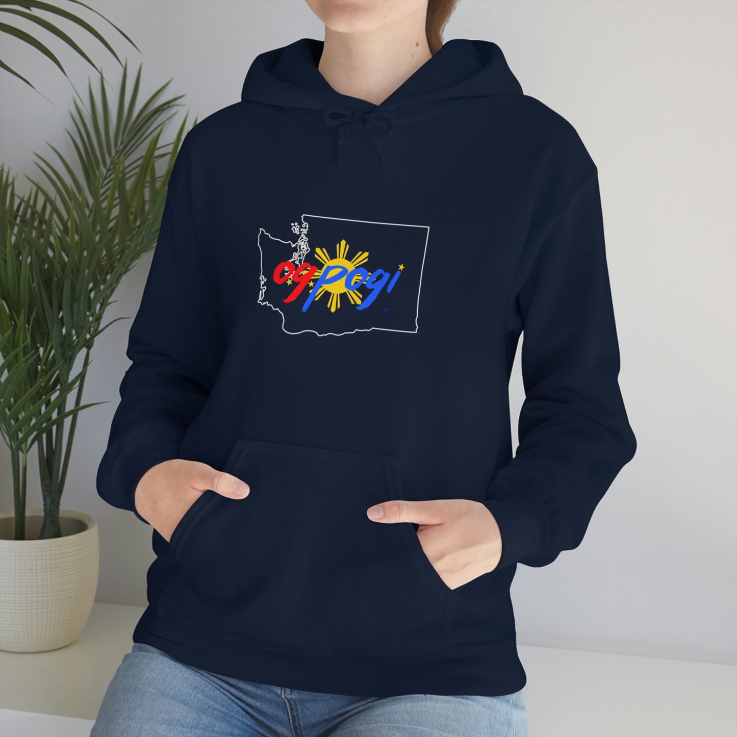 Washington OG Pogi (white border) - Unisex Heavy Blend Hooded Sweatshirt