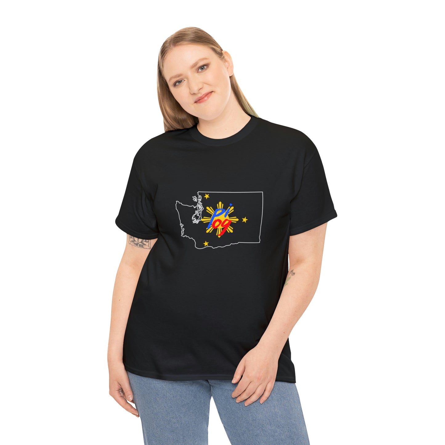 Washington PI OG (white border) - Unisex Heavy Cotton Tee