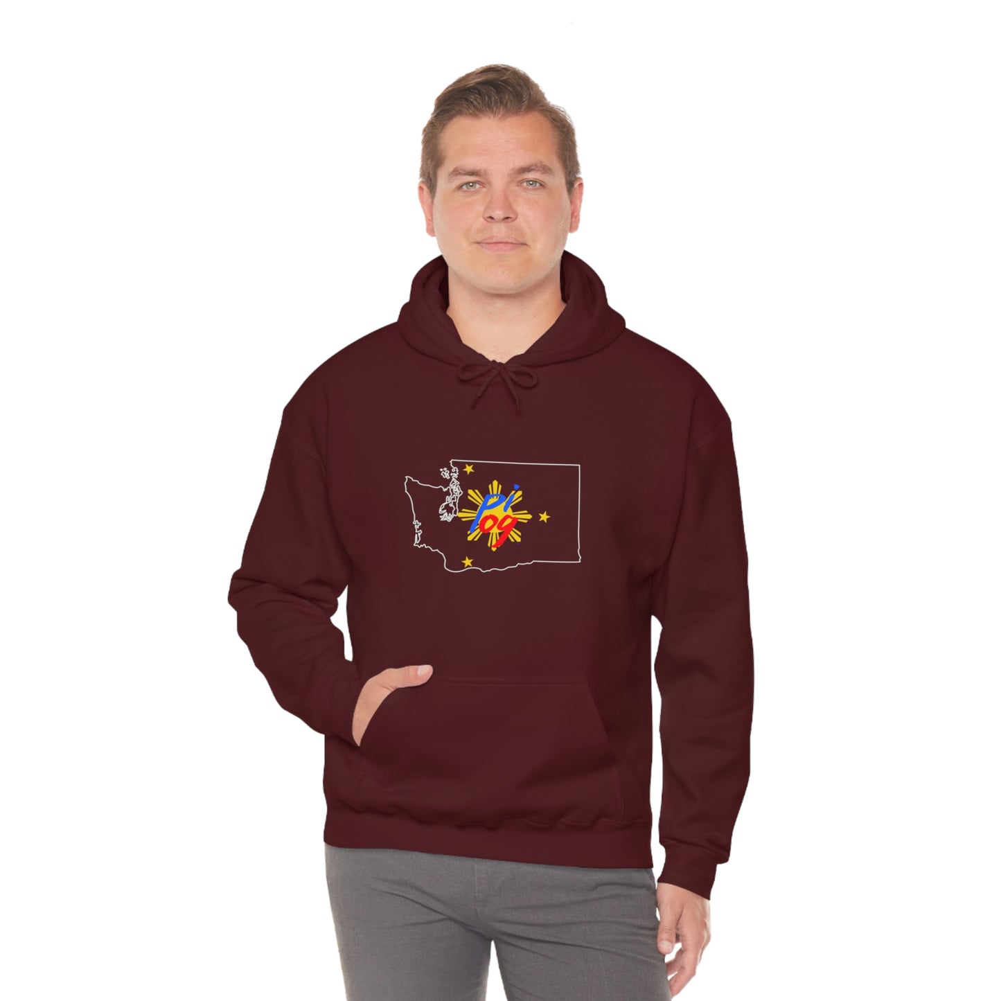 Washington PI OG (white border) - Unisex Heavy Blend Hooded Sweatshirt