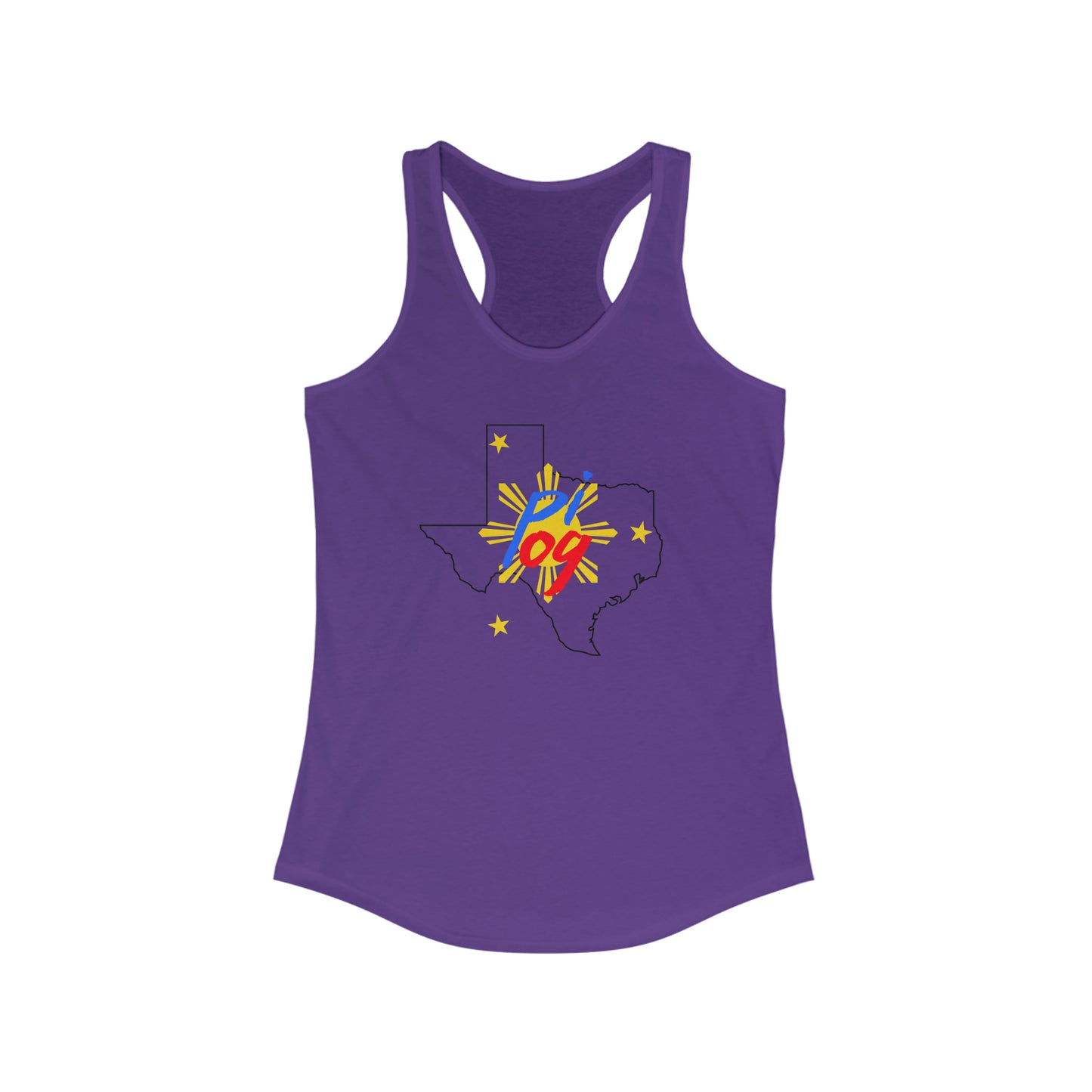 Texas PI OG (black border) - Women's Ideal Racerback Tank