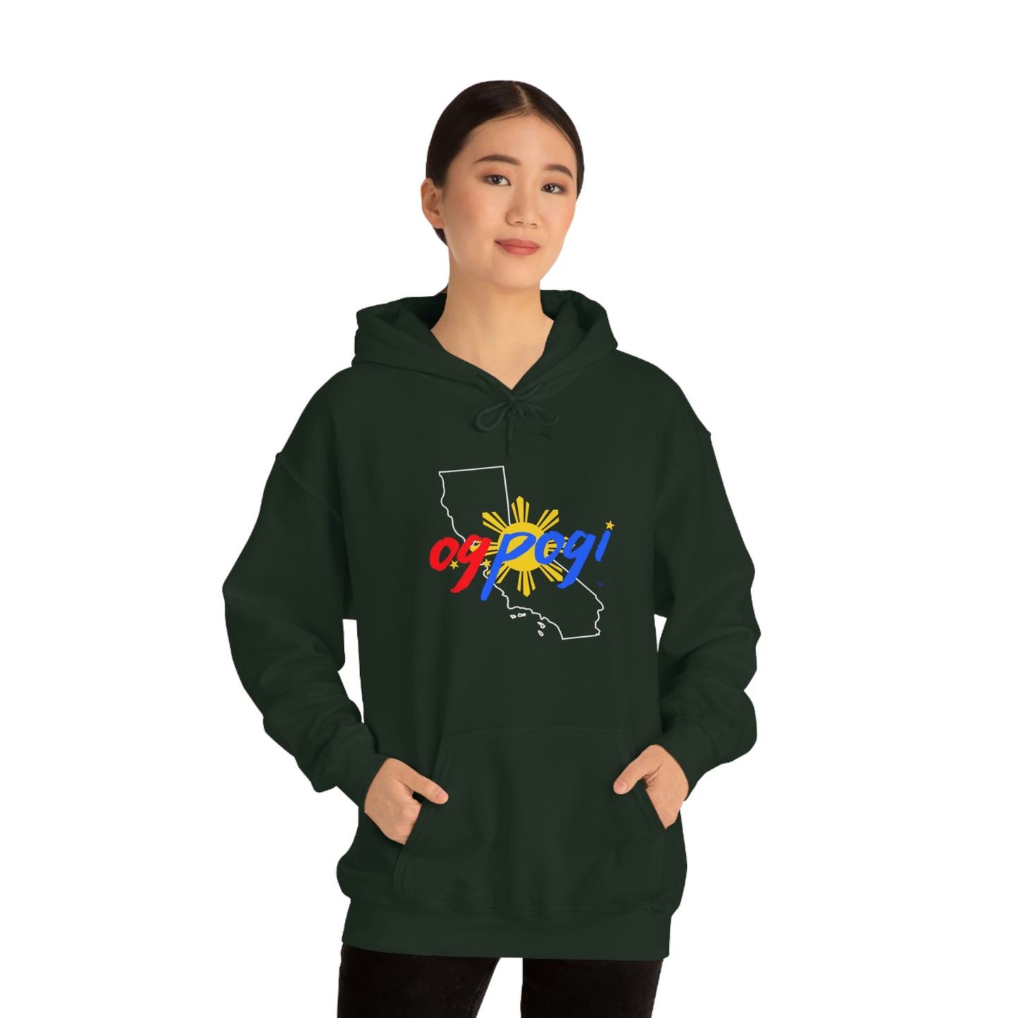 California OG Pogi (white border) - Unisex Heavy Blend Hooded Sweatshirt