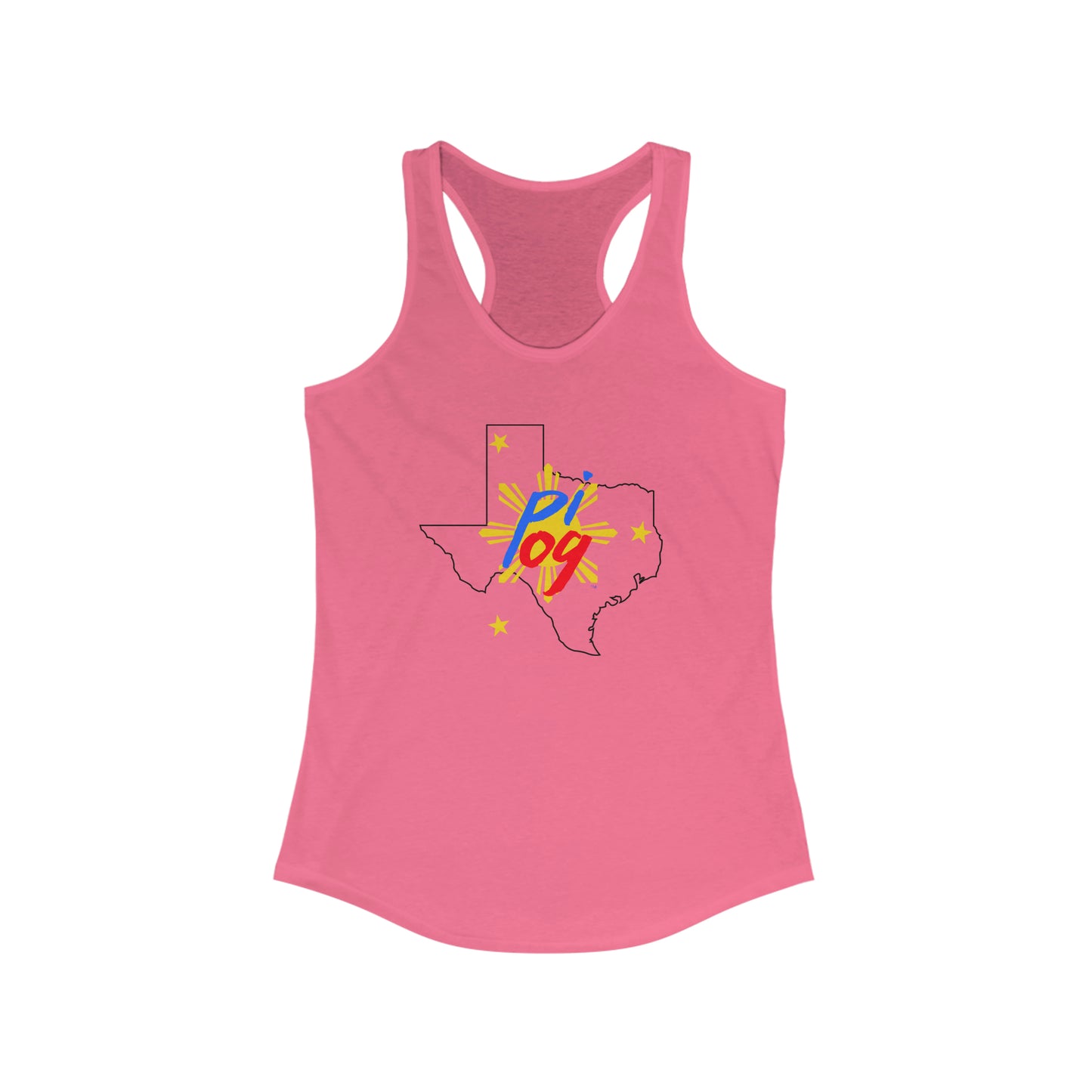 Texas PI OG (black border) - Women's Ideal Racerback Tank