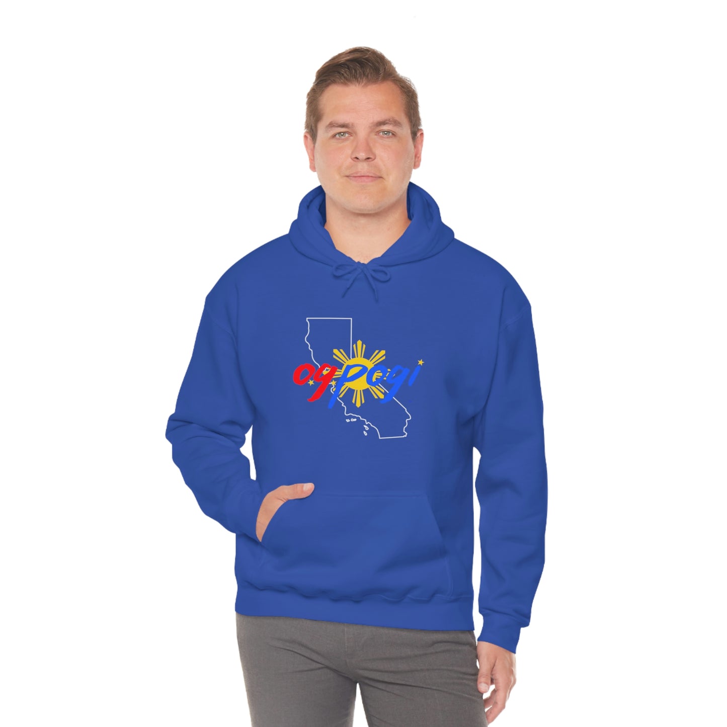 California OG Pogi (white border) - Unisex Heavy Blend Hooded Sweatshirt