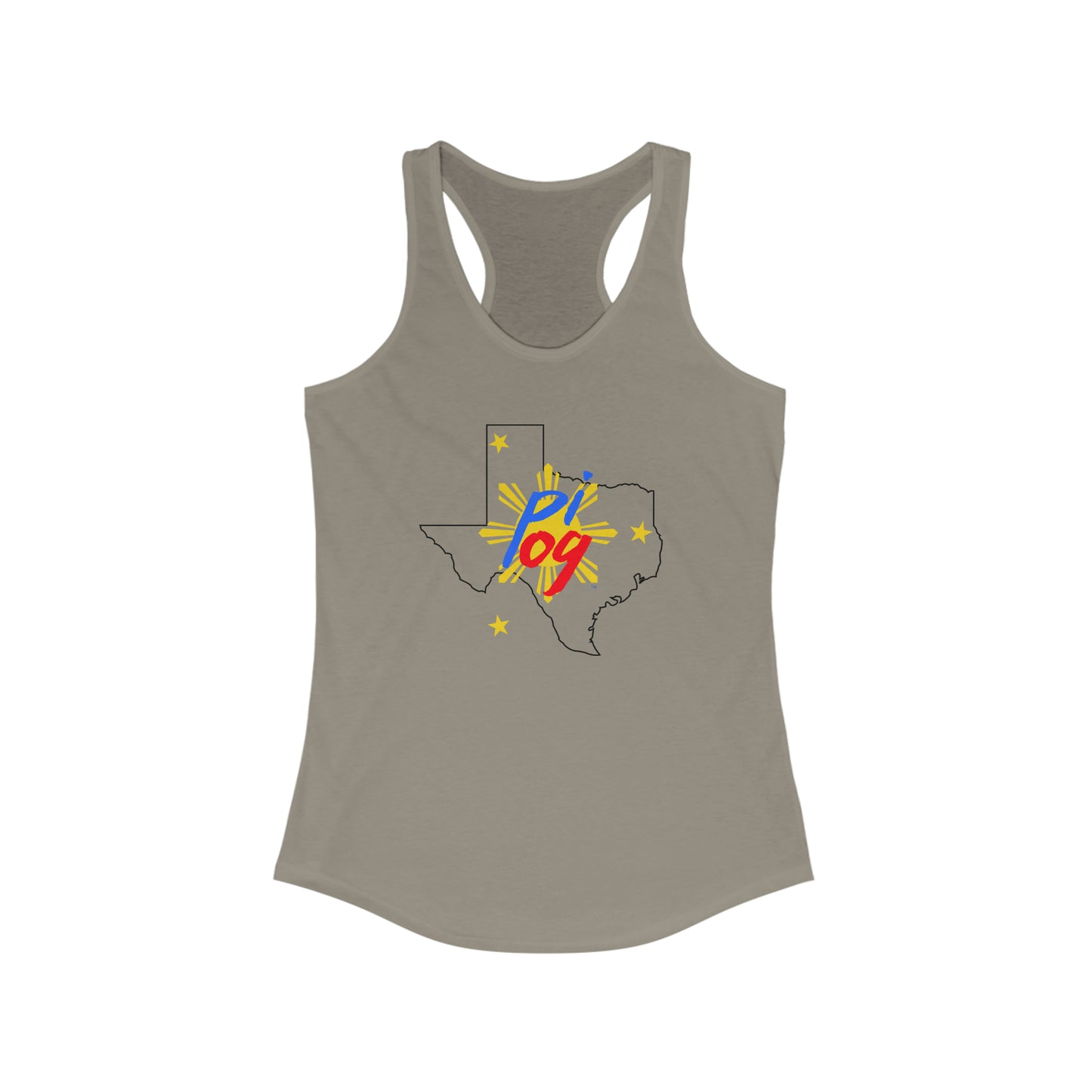 Texas PI OG (black border) - Women's Ideal Racerback Tank