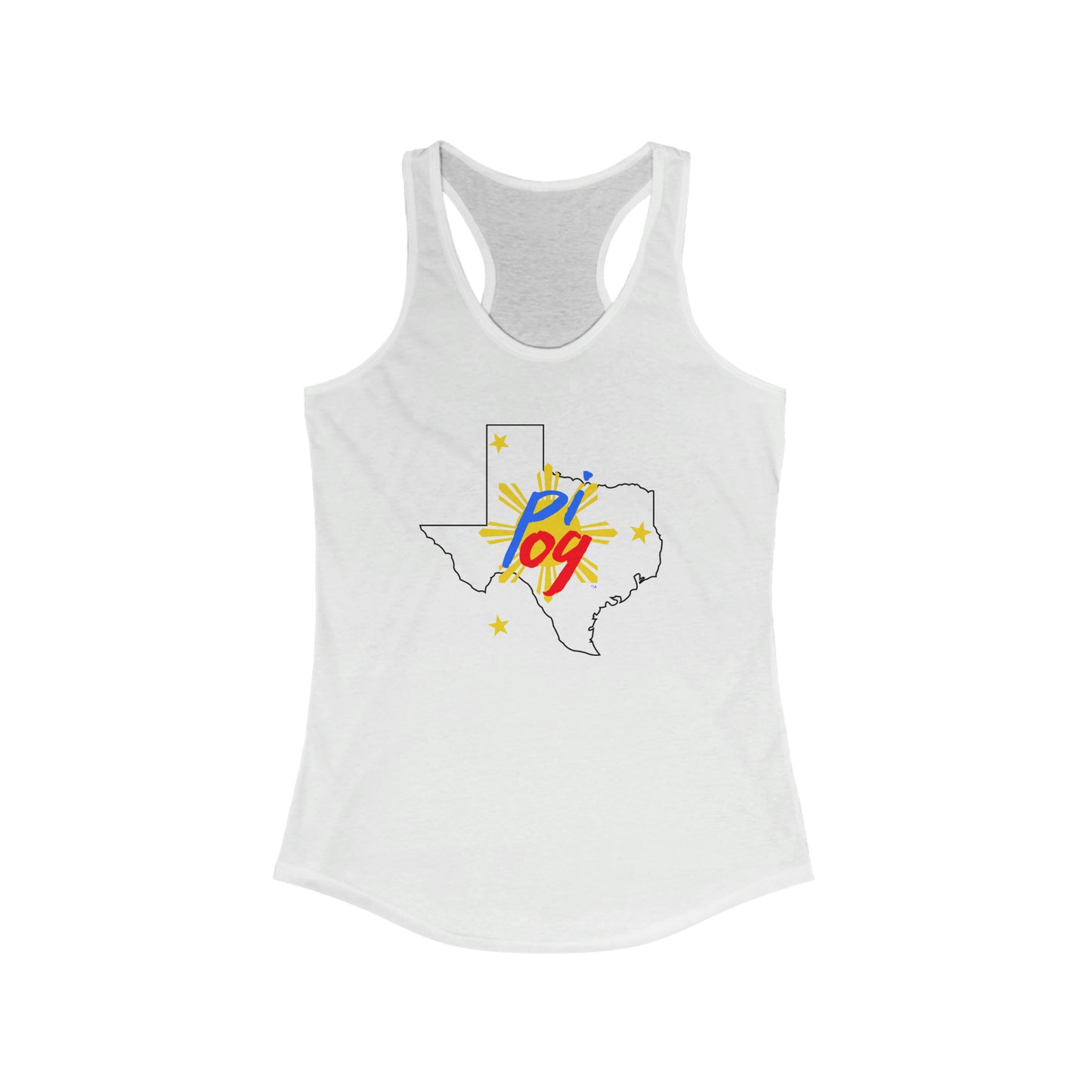 Texas PI OG (black border) - Women's Ideal Racerback Tank