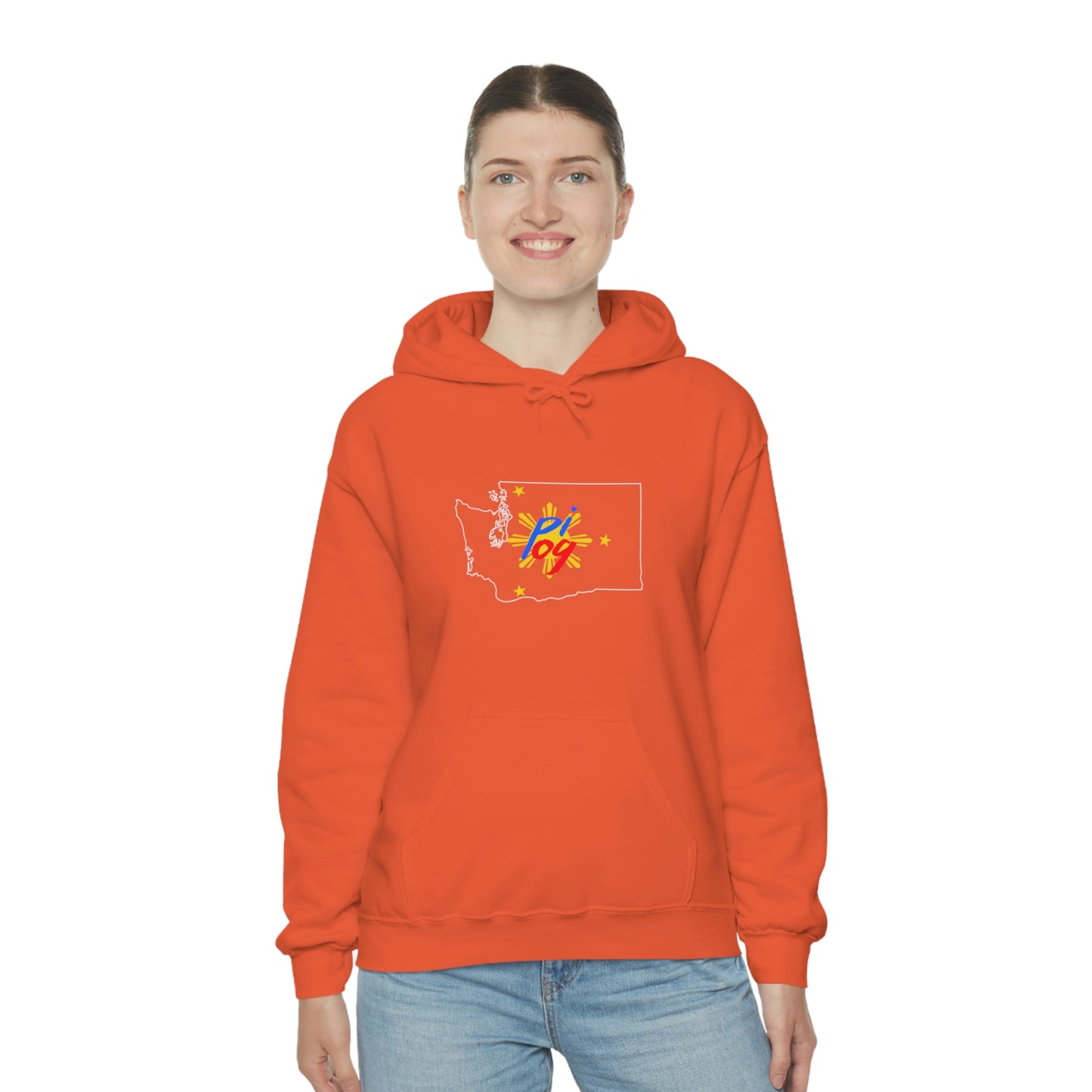 Washington PI OG (white border) - Unisex Heavy Blend Hooded Sweatshirt