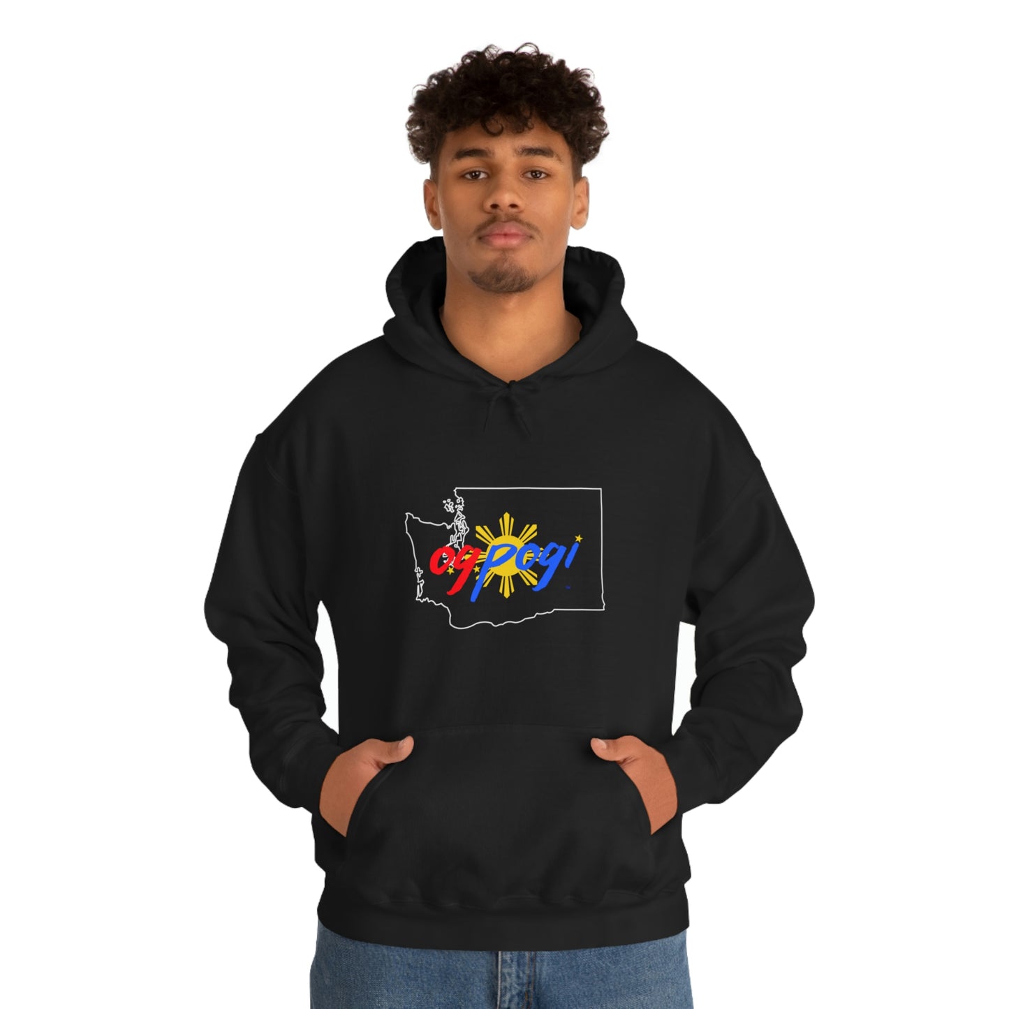 Washington OG Pogi (white border) - Unisex Heavy Blend Hooded Sweatshirt