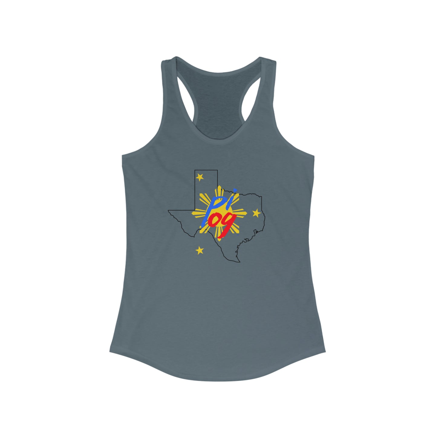 Texas PI OG (black border) - Women's Ideal Racerback Tank