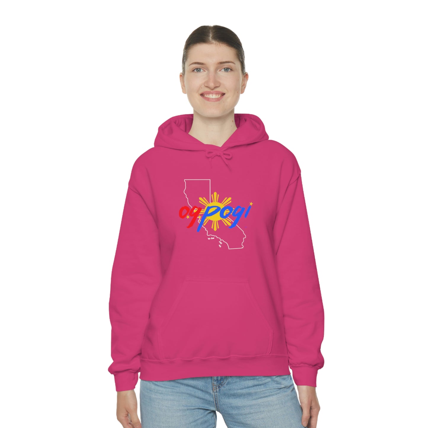 California OG Pogi (white border) - Unisex Heavy Blend Hooded Sweatshirt