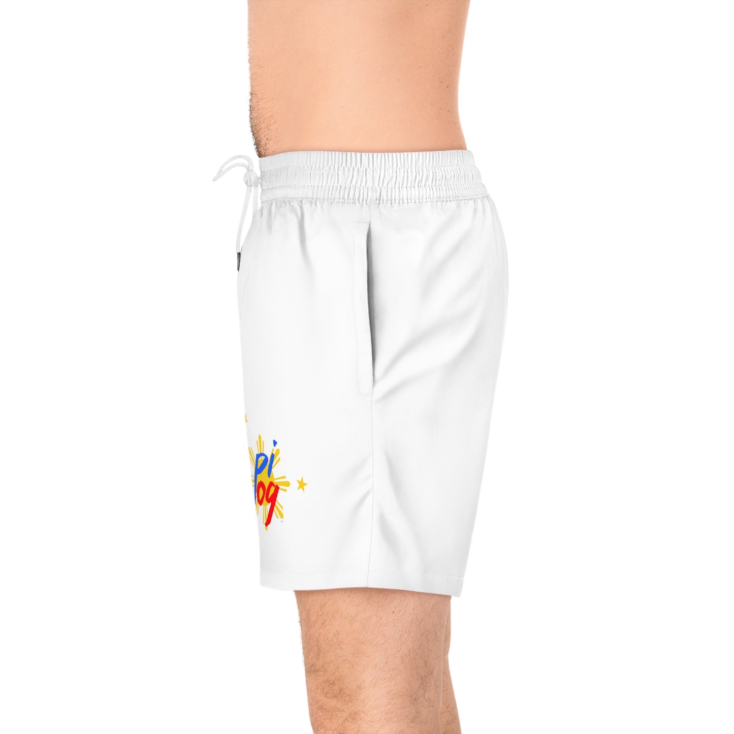 PI OG - Men's Mid-Length Swim Shorts (White)