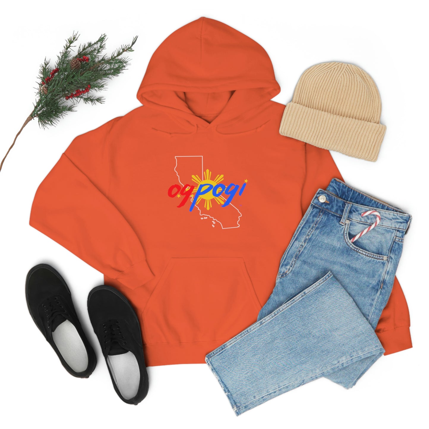 California OG Pogi (white border) - Unisex Heavy Blend Hooded Sweatshirt