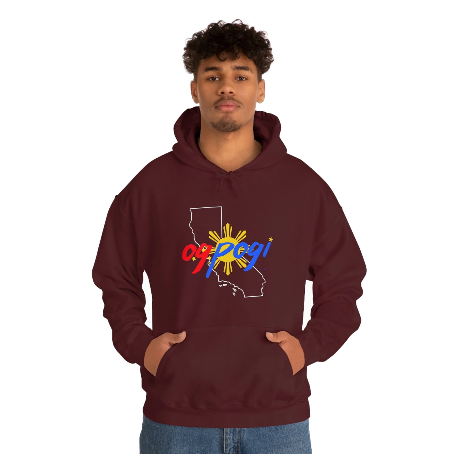 California OG Pogi (white border) - Unisex Heavy Blend Hooded Sweatshirt