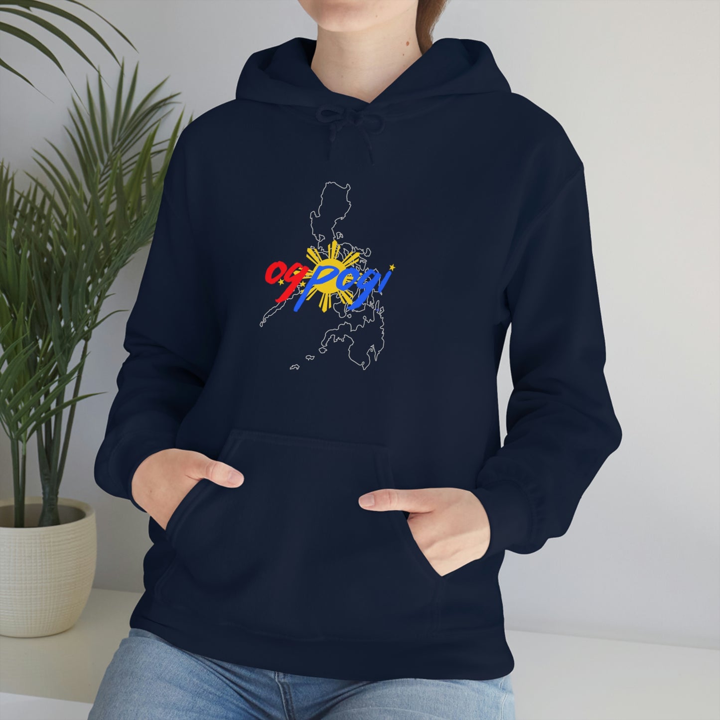 Philippines OG Pogi (white border) - Unisex Heavy Blend Hooded Sweatshirt