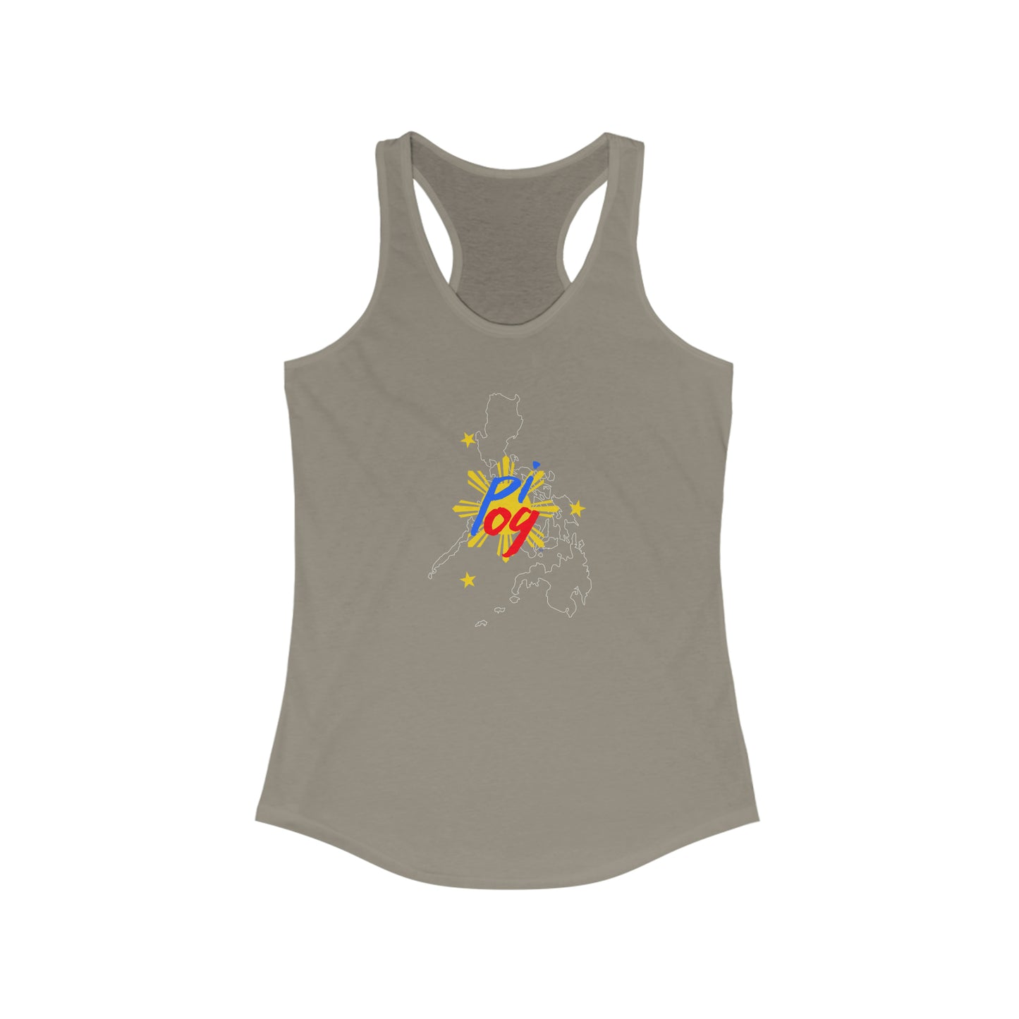 Philippines PI OG (white border) - Women's Ideal Racerback Tank