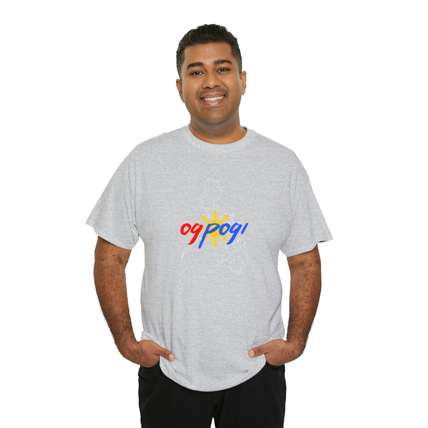 Philippines OG Pogi (white border) - Unisex Heavy Cotton Tee