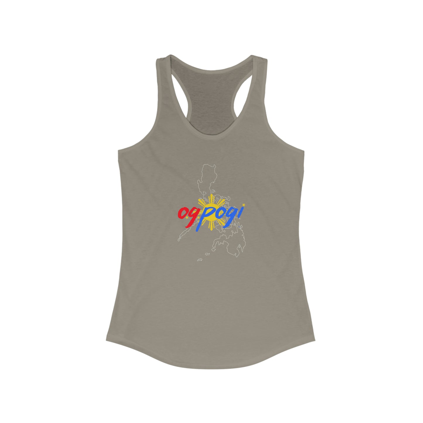 Philippines OG Pogi (white border) - Women's Ideal Racerback Tank