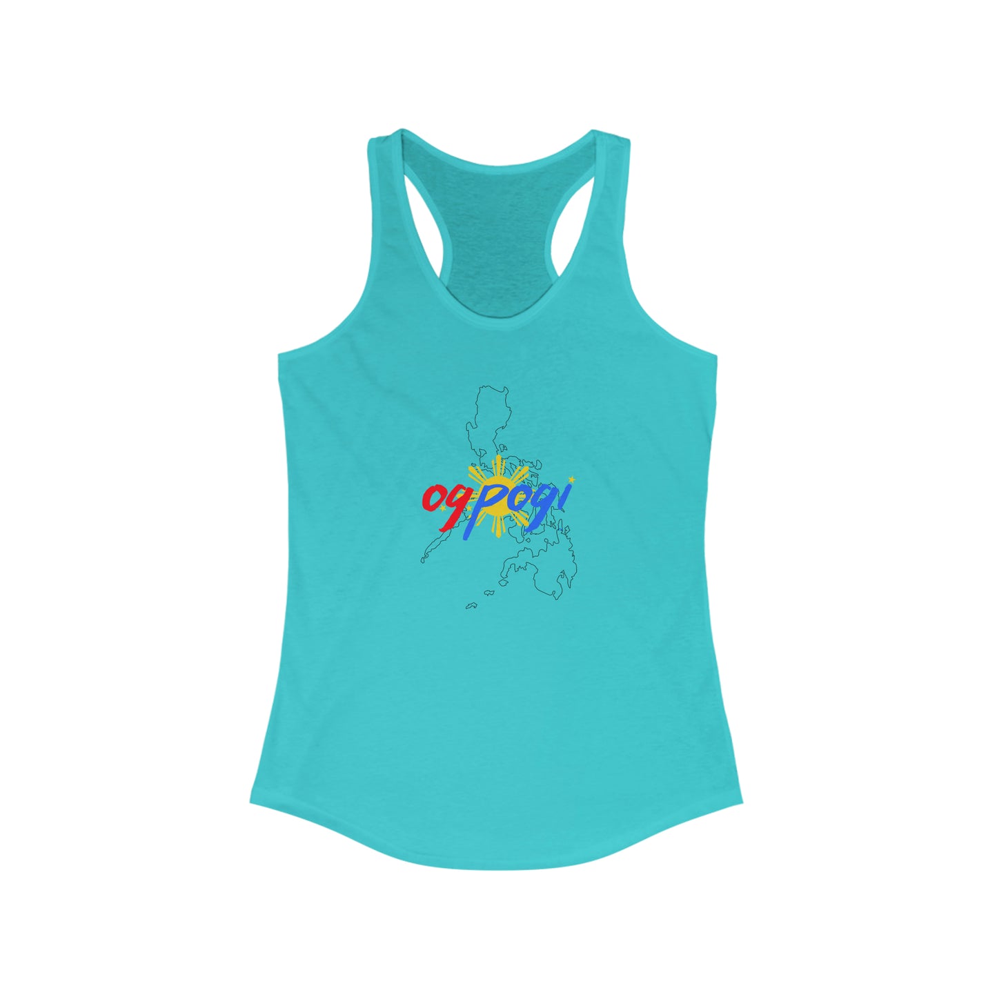 Philippines OG Pogi (black border) - Women's Ideal Racerback Tank