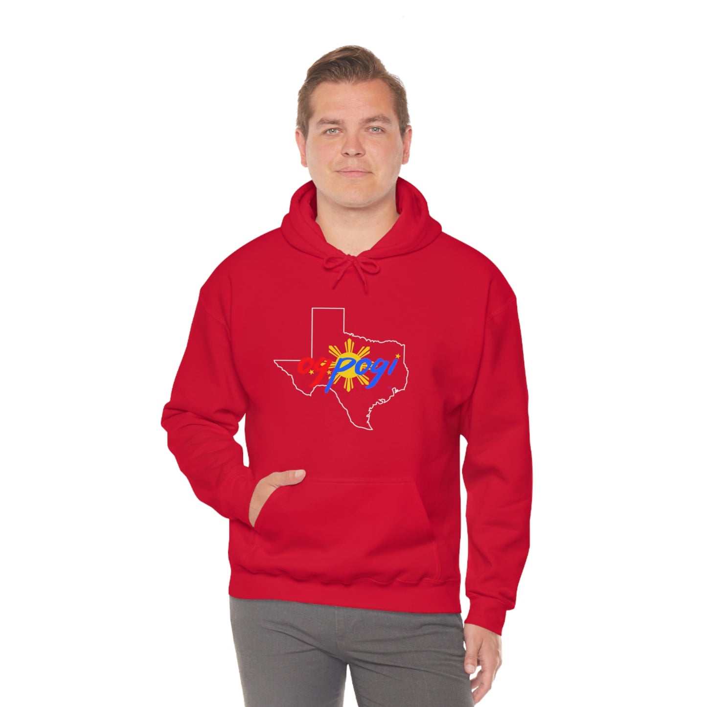 Texas OG Pogi (white border) - Unisex Heavy Blend Hooded Sweatshirt