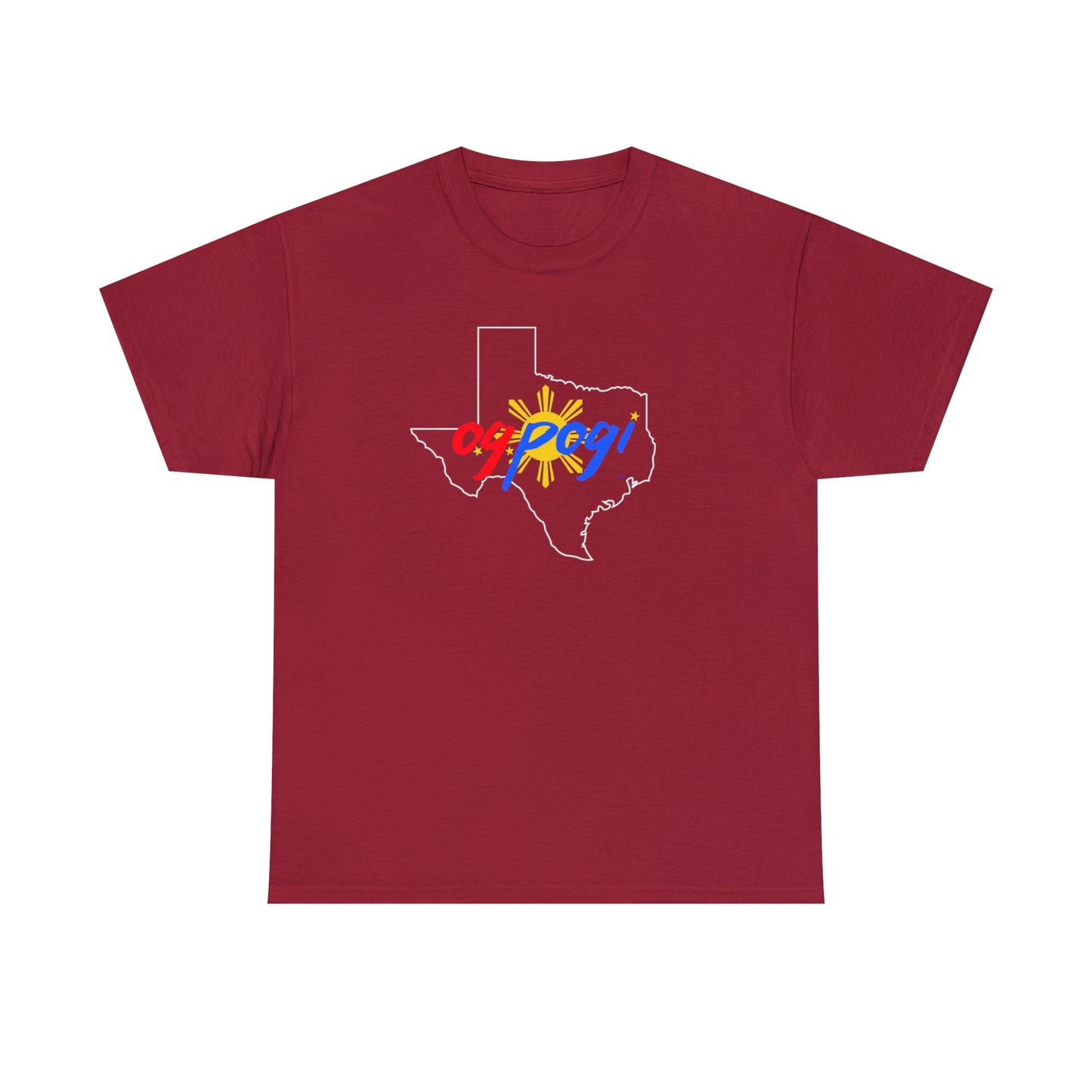 Texas OG Pogi (white border) - Unisex Heavy Cotton Tee