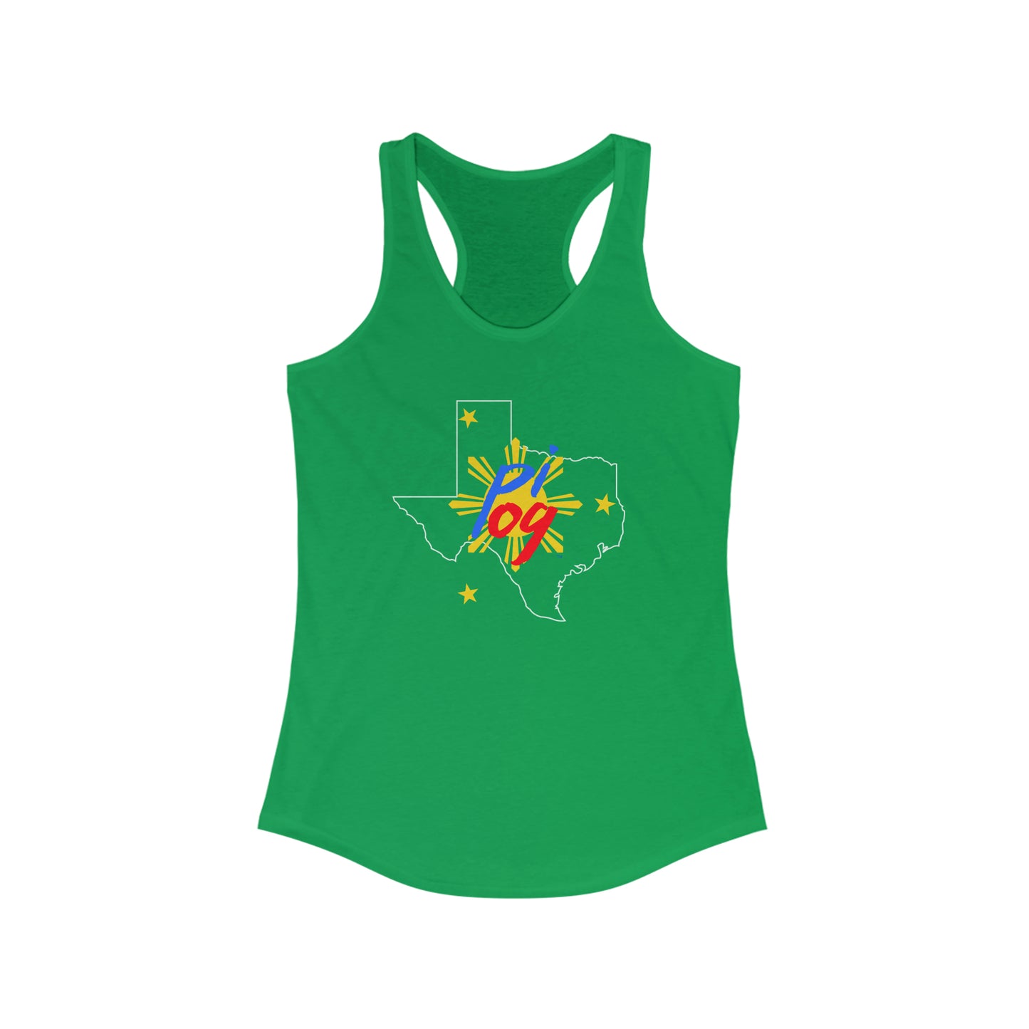 Texas PI OG (white border) - Women's Ideal Racerback Tank