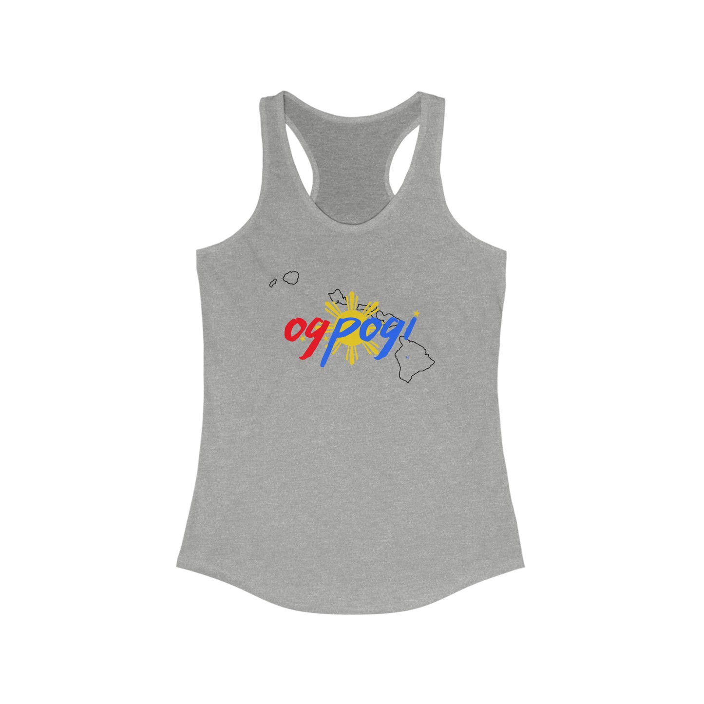 Hawaii OG Pogi (black border) - Women's Ideal Racerback Tank