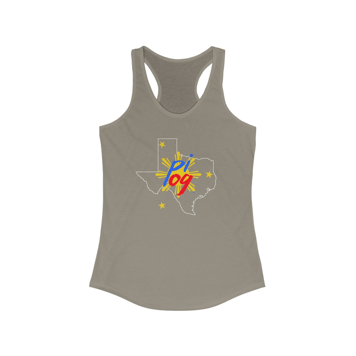 Texas PI OG (white border) - Women's Ideal Racerback Tank