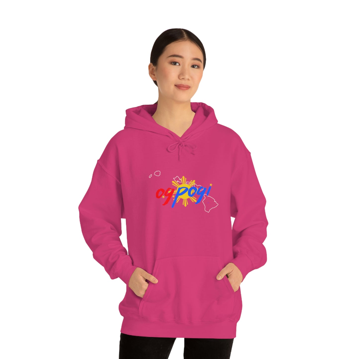 Hawaii OG Pogi (white border) - Unisex Heavy Blend Hooded Sweatshirt