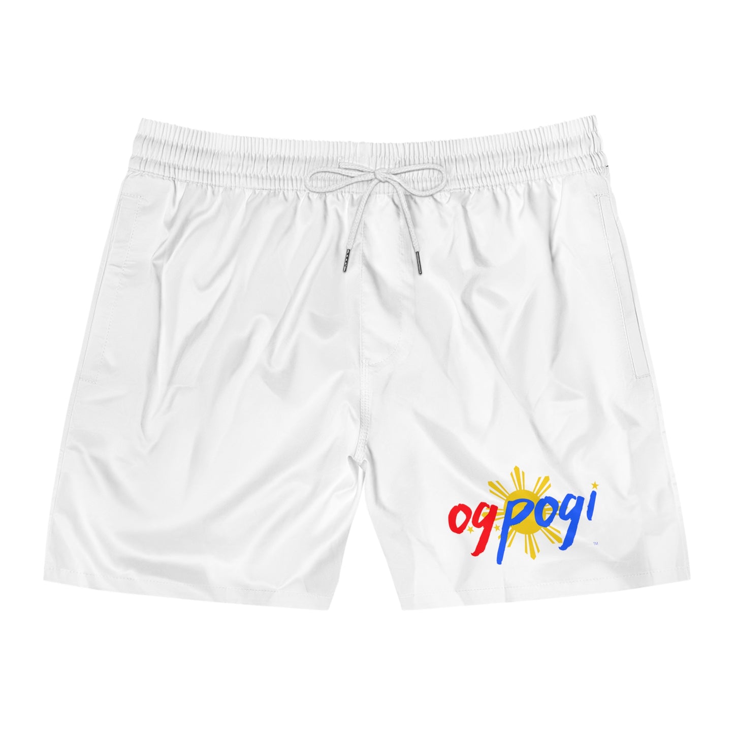 OG Pogi - Men's Mid-Length Swim Shorts (White)