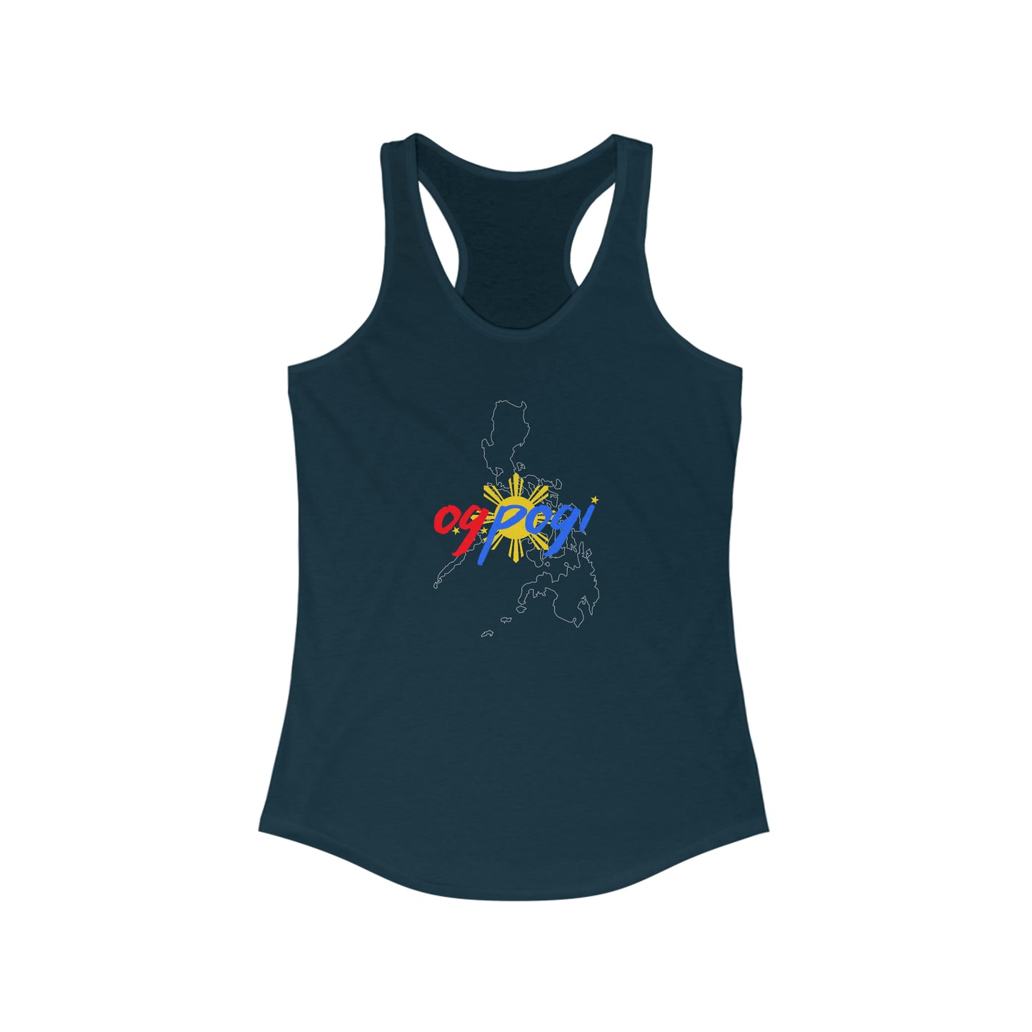 Philippines OG Pogi (white border) - Women's Ideal Racerback Tank