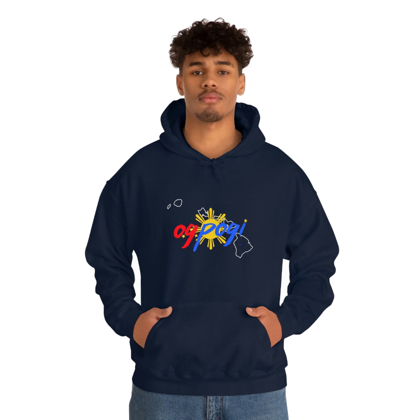 Hawaii OG Pogi (white border) - Unisex Heavy Blend Hooded Sweatshirt