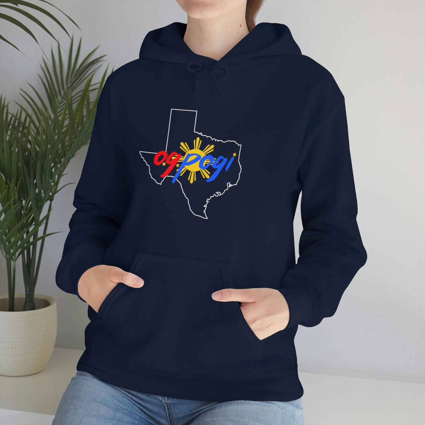 Texas OG Pogi (white border) - Unisex Heavy Blend Hooded Sweatshirt