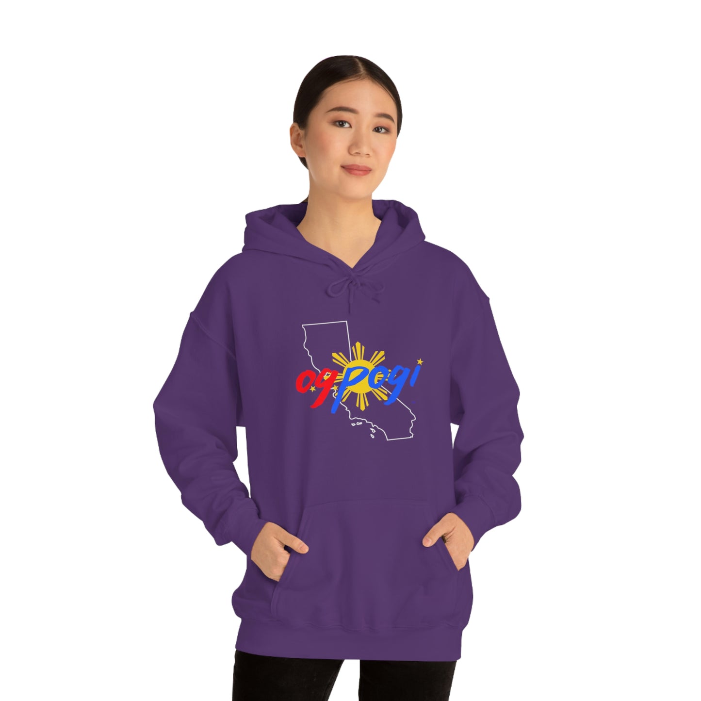 California OG Pogi (white border) - Unisex Heavy Blend Hooded Sweatshirt