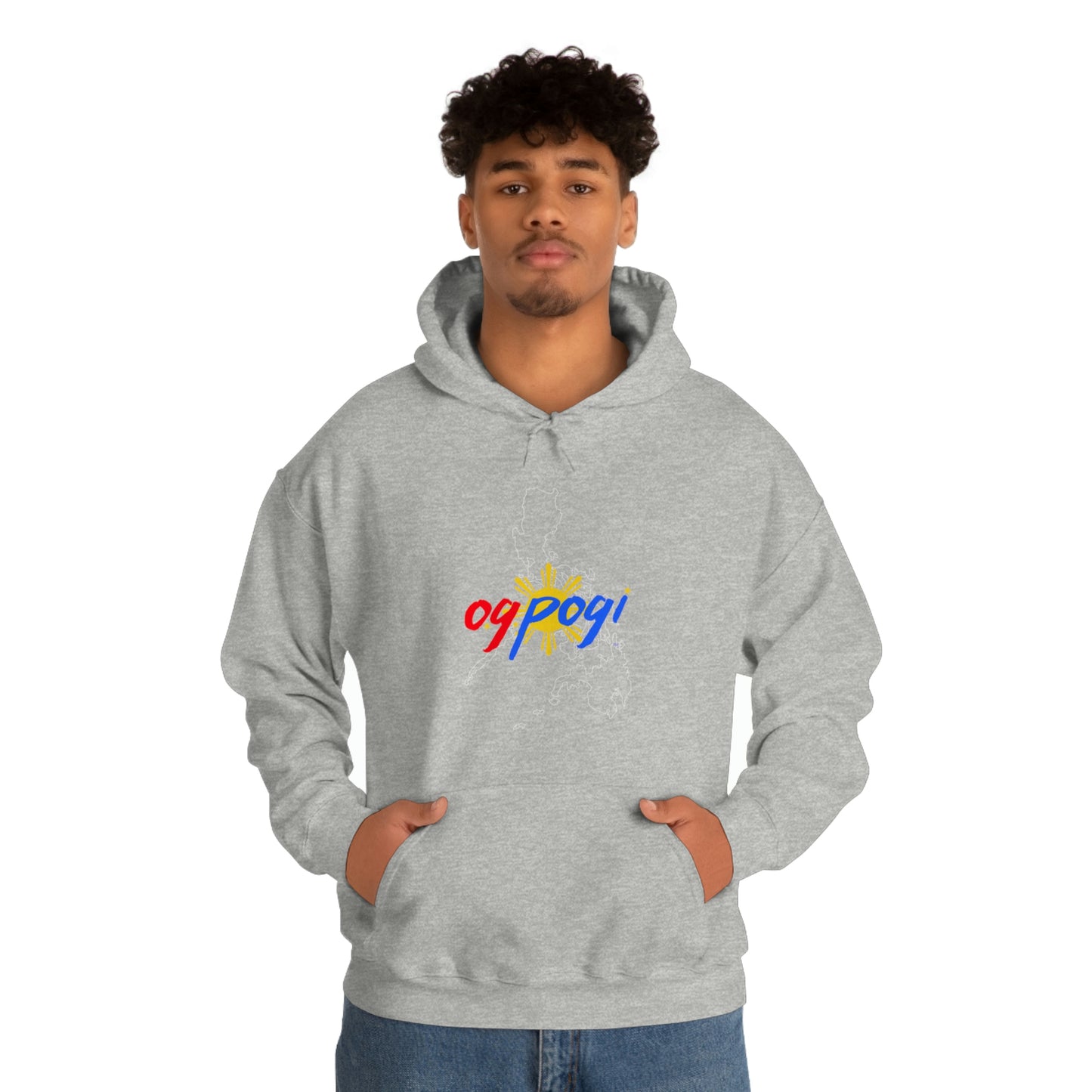 Philippines OG Pogi (white border) - Unisex Heavy Blend Hooded Sweatshirt