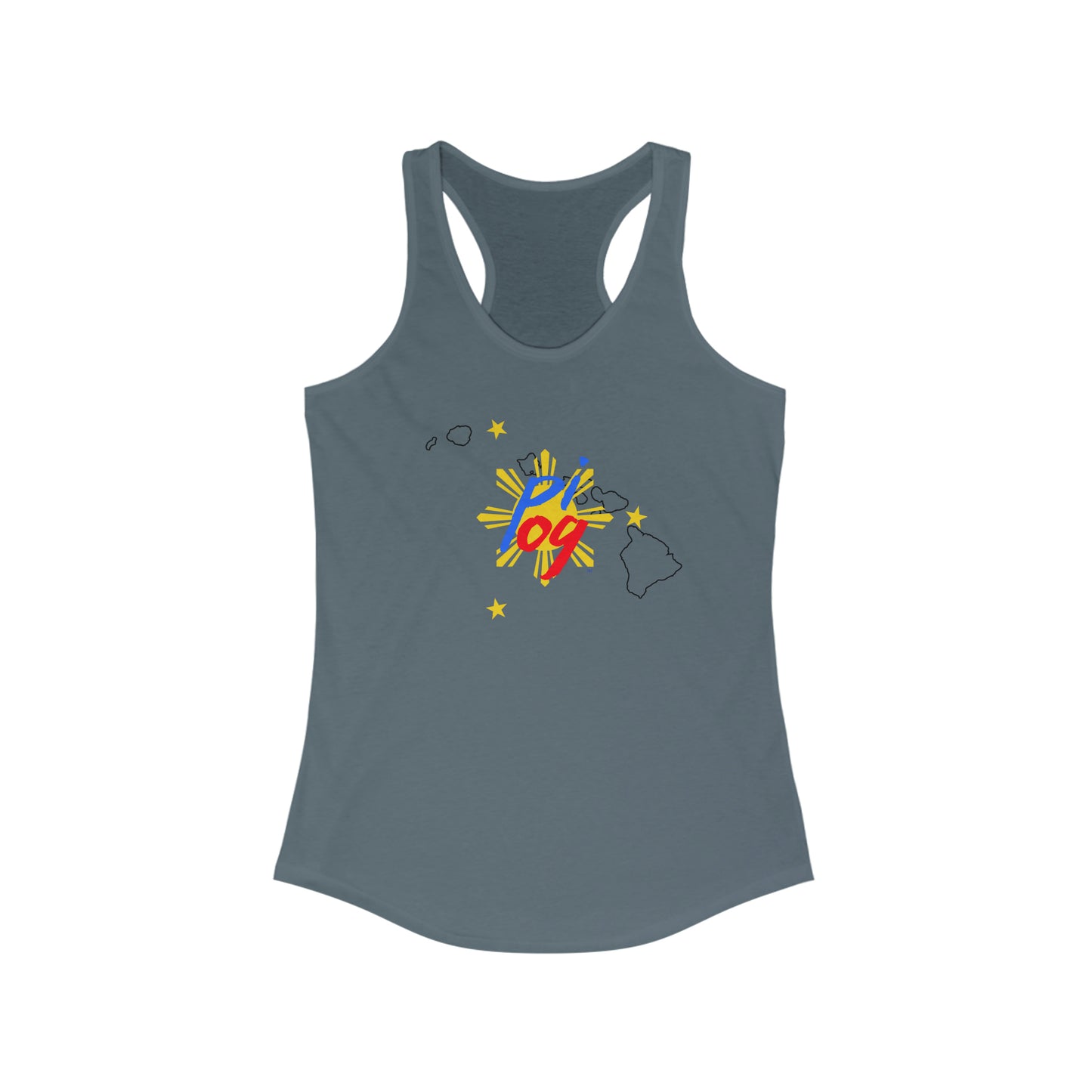 Hawaii PI OG (black border) - Women's Ideal Racerback Tank